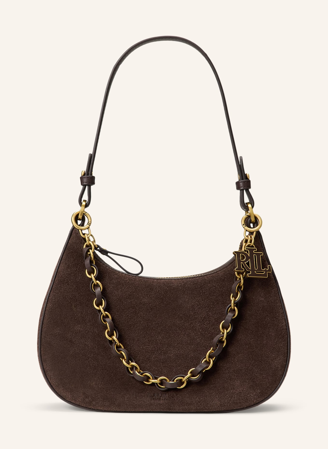 LAUREN RALPH LAUREN Schoudertas: MARRON FONCÉ