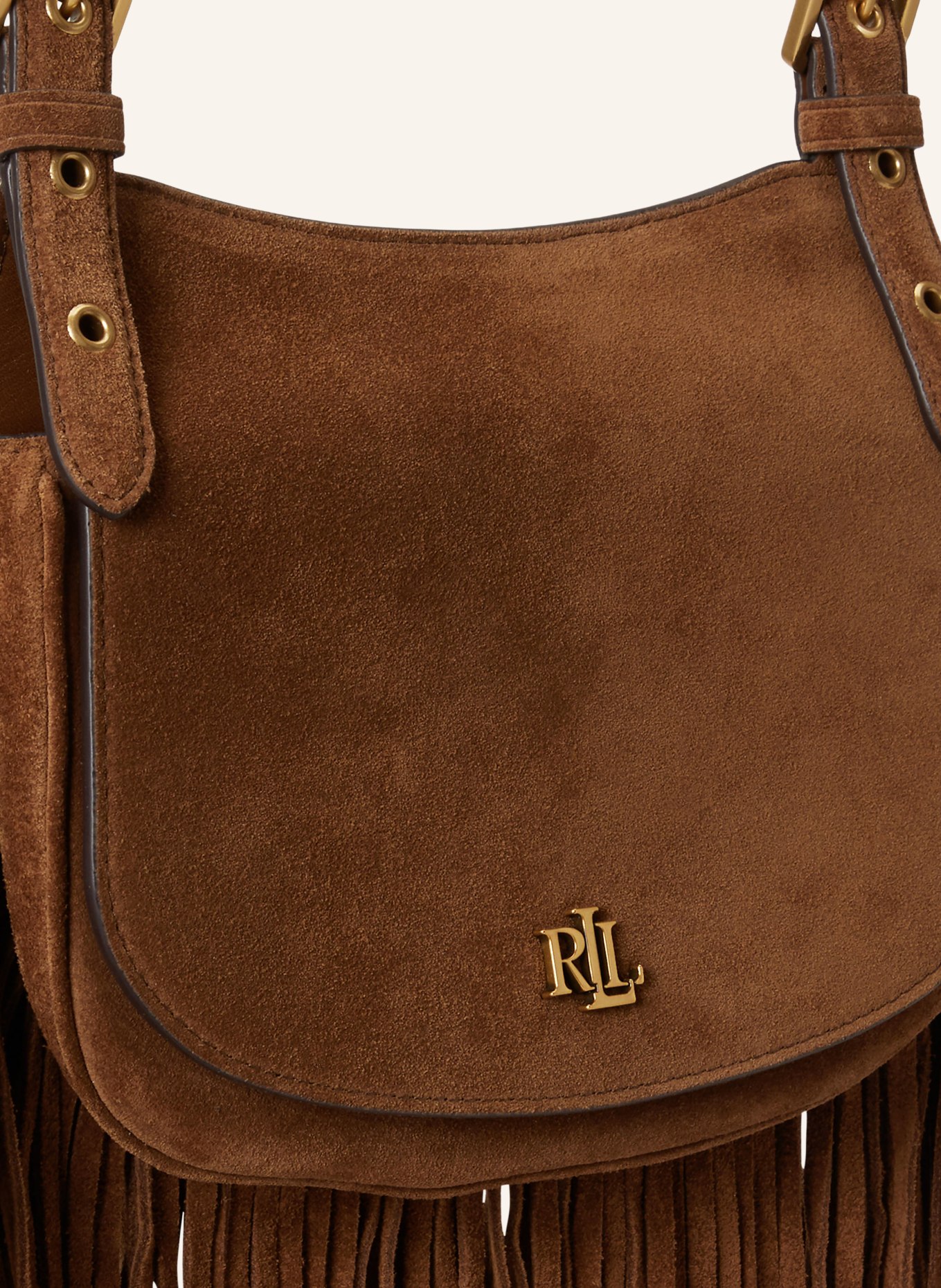 LAUREN RALPH LAUREN Schoudertas MARCY: BRUIN / GOUD