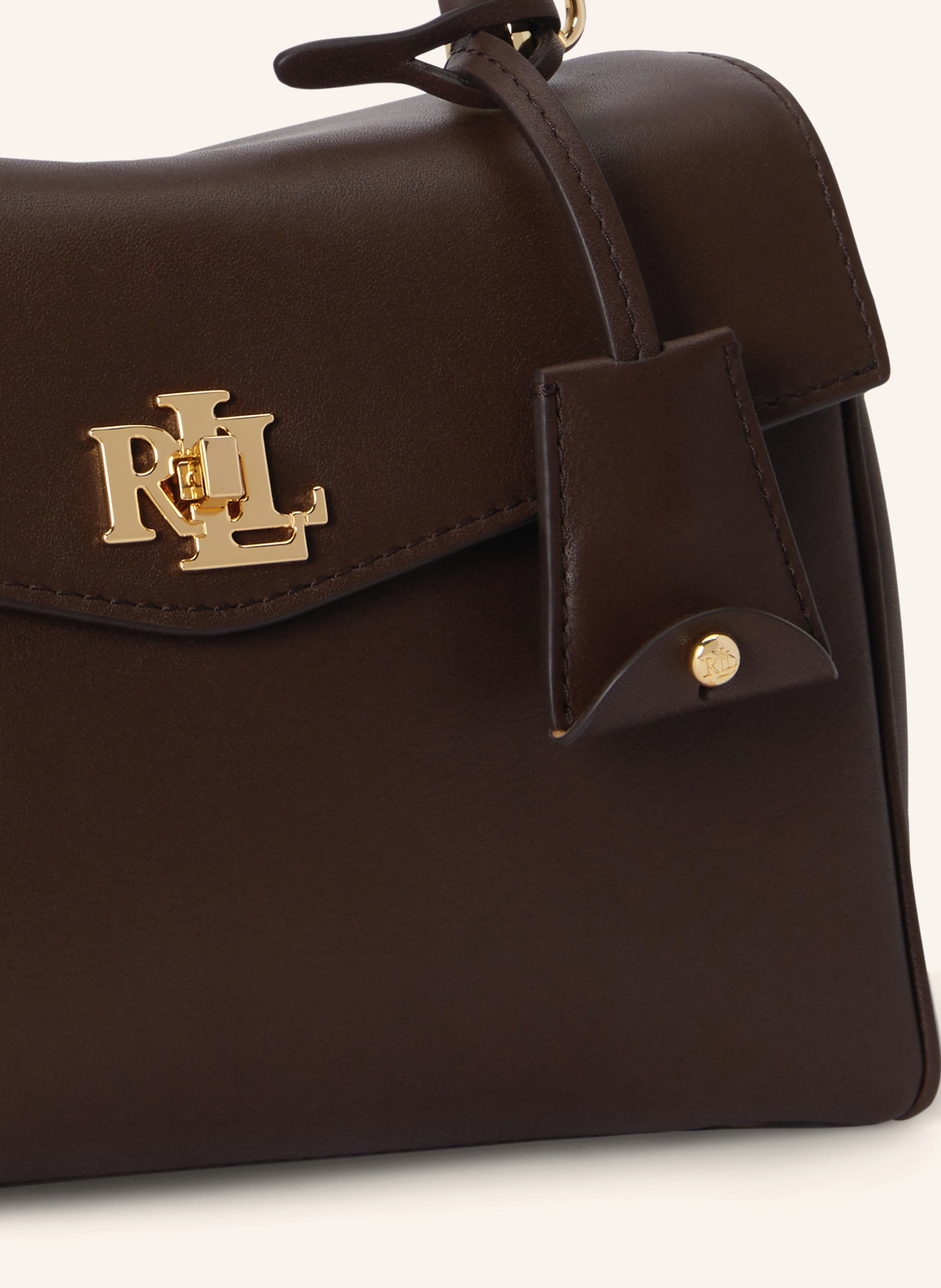 LAUREN RALPH LAUREN Umhängetasche FARRAH SMALL: DUNKELBRAUN / GOLD