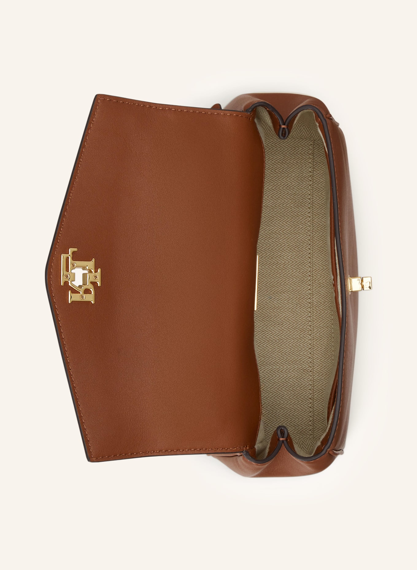 LAUREN RALPH LAUREN Umhängetasche FARRAH SMALL: BRAUN / GOLD