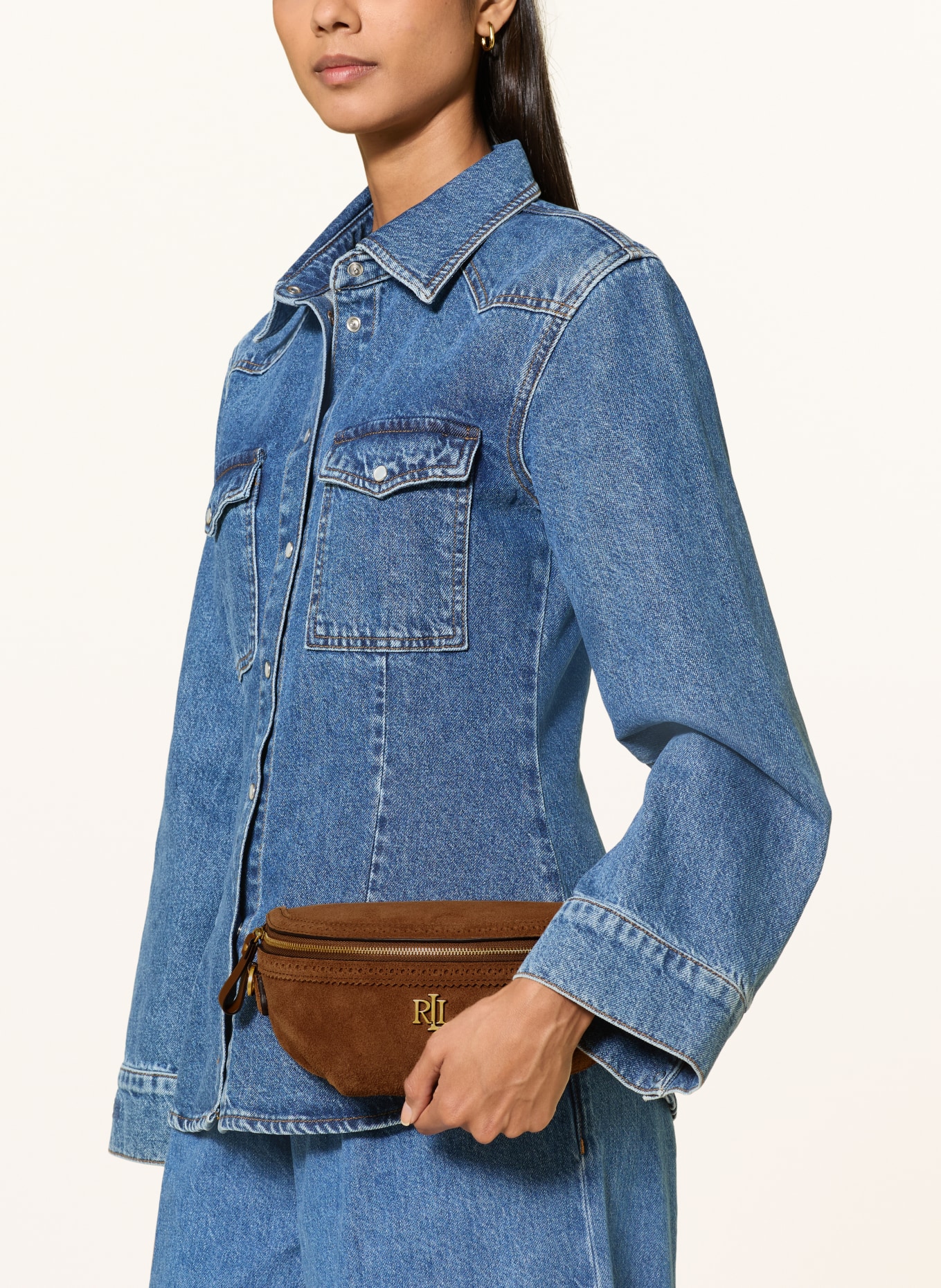 LAUREN RALPH LAUREN MARCY Belt bag: BROWN / GOLD