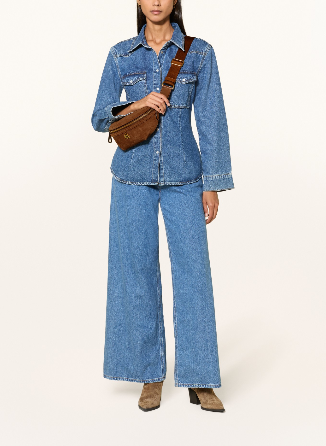 LAUREN RALPH LAUREN MARCY Belt bag: BROWN / GOLD