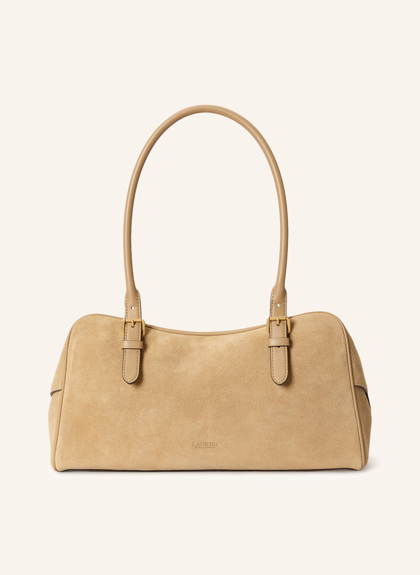 LAUREN RALPH LAUREN Schultertasche: BEIGE / GOLD