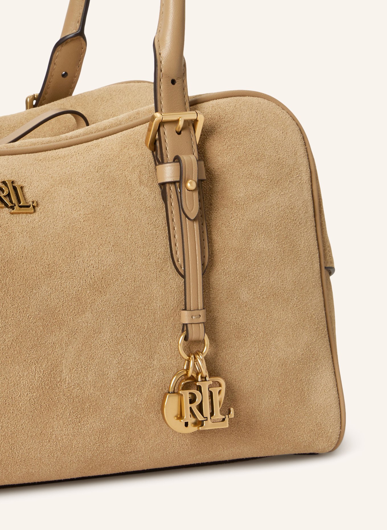 LAUREN RALPH LAUREN Schultertasche: BEIGE / GOLD