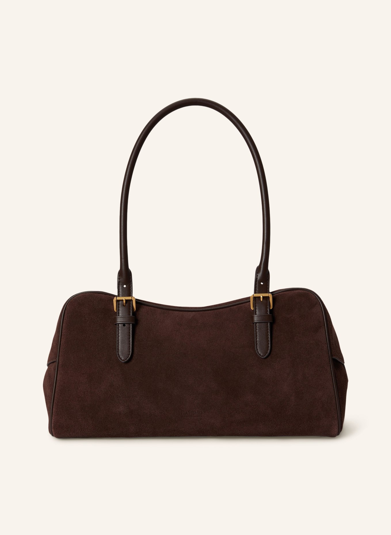 LAUREN RALPH LAUREN Schultertasche: DUNKELBRAUN / GOLD