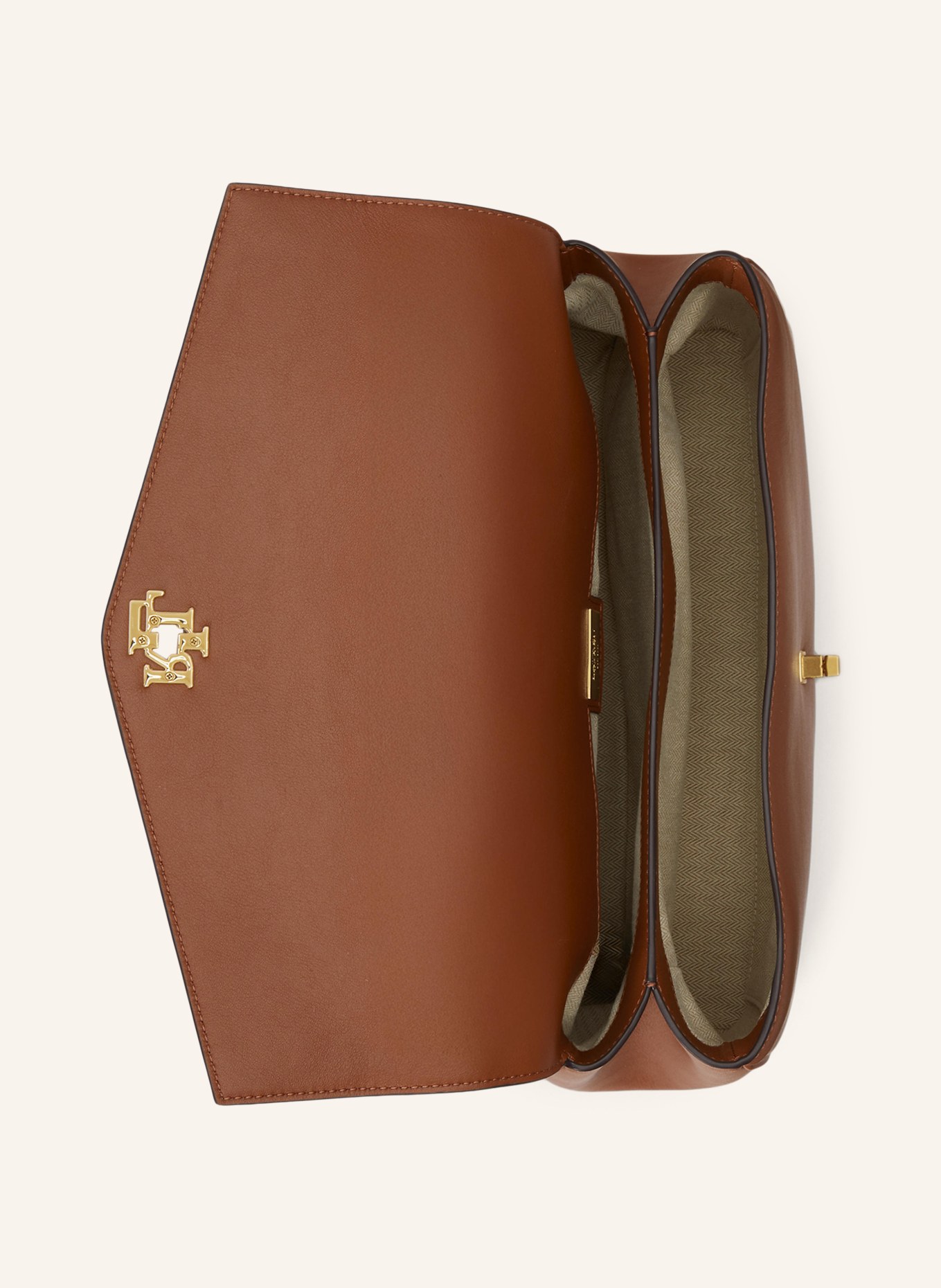 LAUREN RALPH LAUREN Schoudertas FARRAH MEDIUM: BRUIN / GOUD