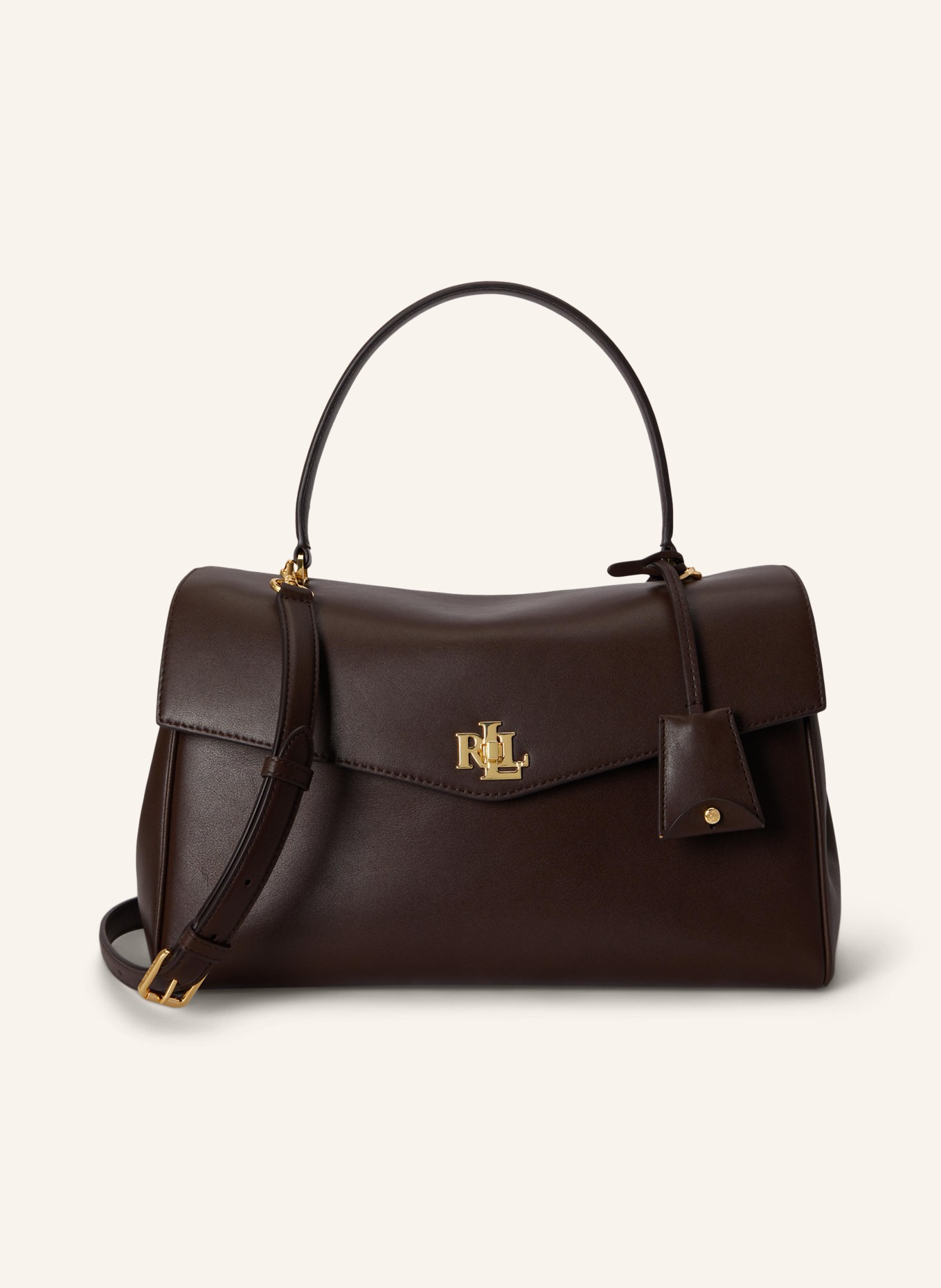 LAUREN RALPH LAUREN Umhängetasche FARRAH MEDIUM: DUNKELBRAUN / GOLD