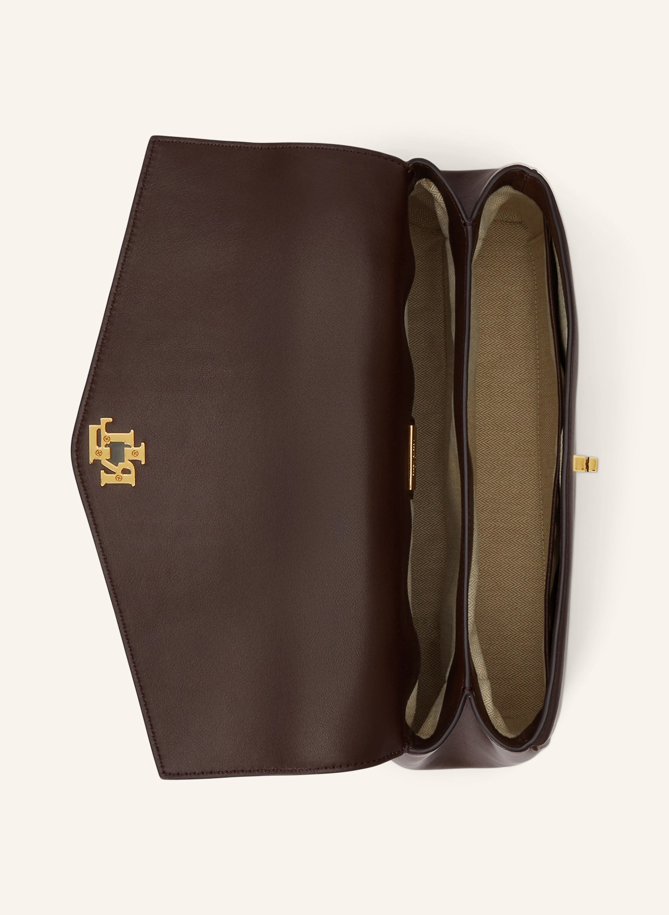 LAUREN RALPH LAUREN Umhängetasche FARRAH MEDIUM: DUNKELBRAUN / GOLD