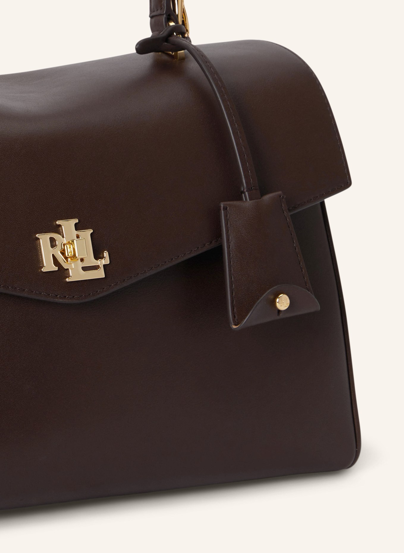 LAUREN RALPH LAUREN Umhängetasche FARRAH MEDIUM: DUNKELBRAUN / GOLD