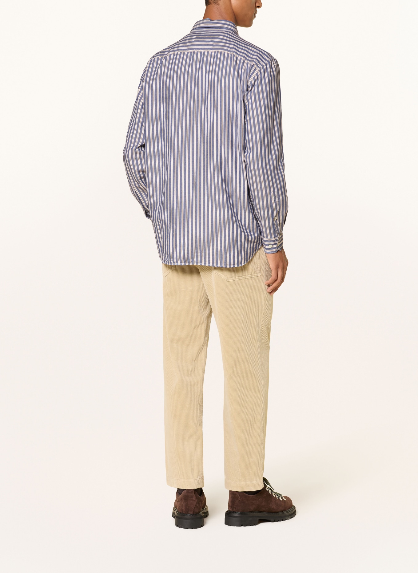 CLOSED Overhemd Comfort Fit: LICHTBLAUW / BRUIN / CRÈME