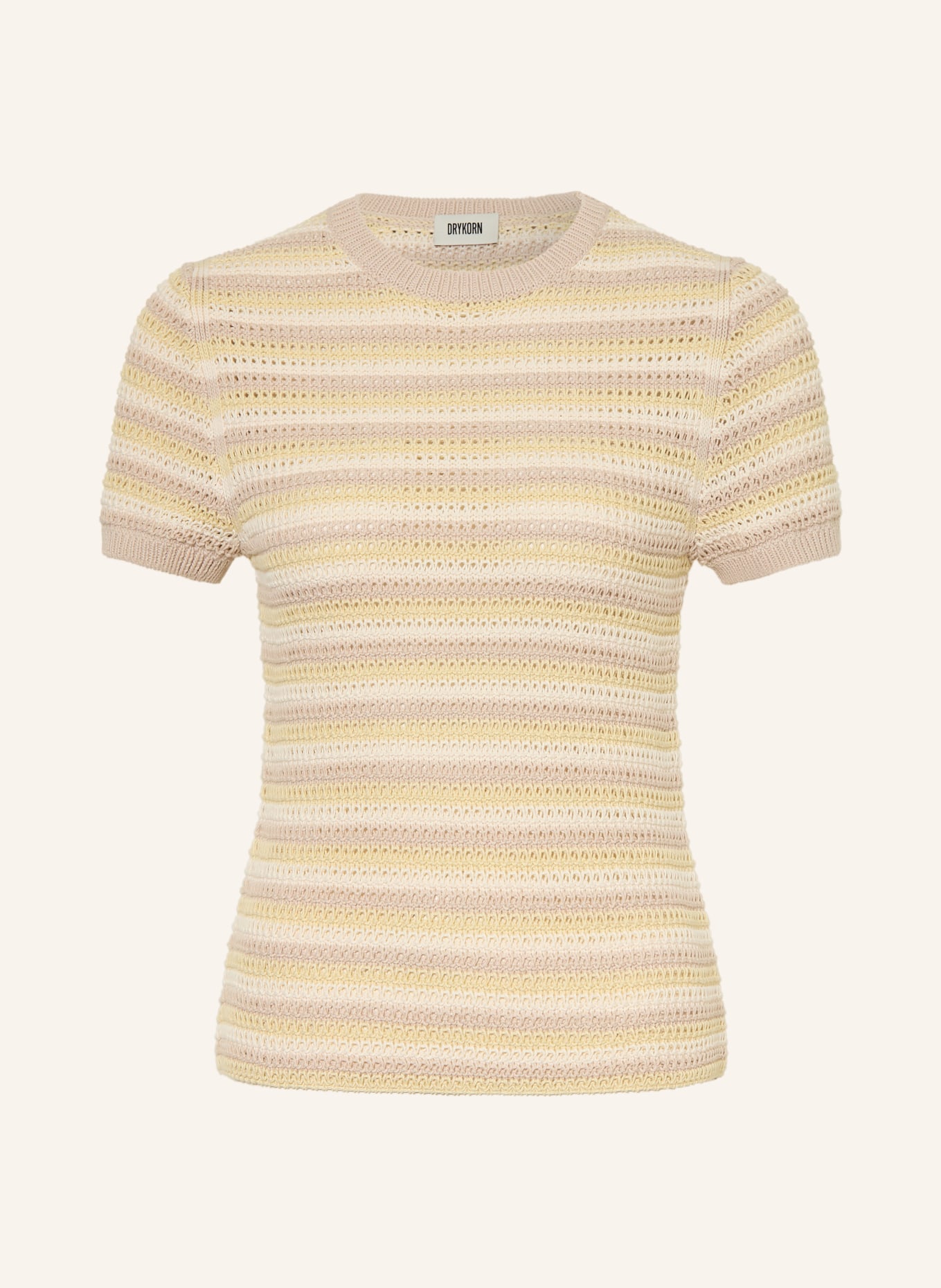 DRYKORN Strickshirt MOGLINI_2: CREME / TAUPE / HELLGRÜN