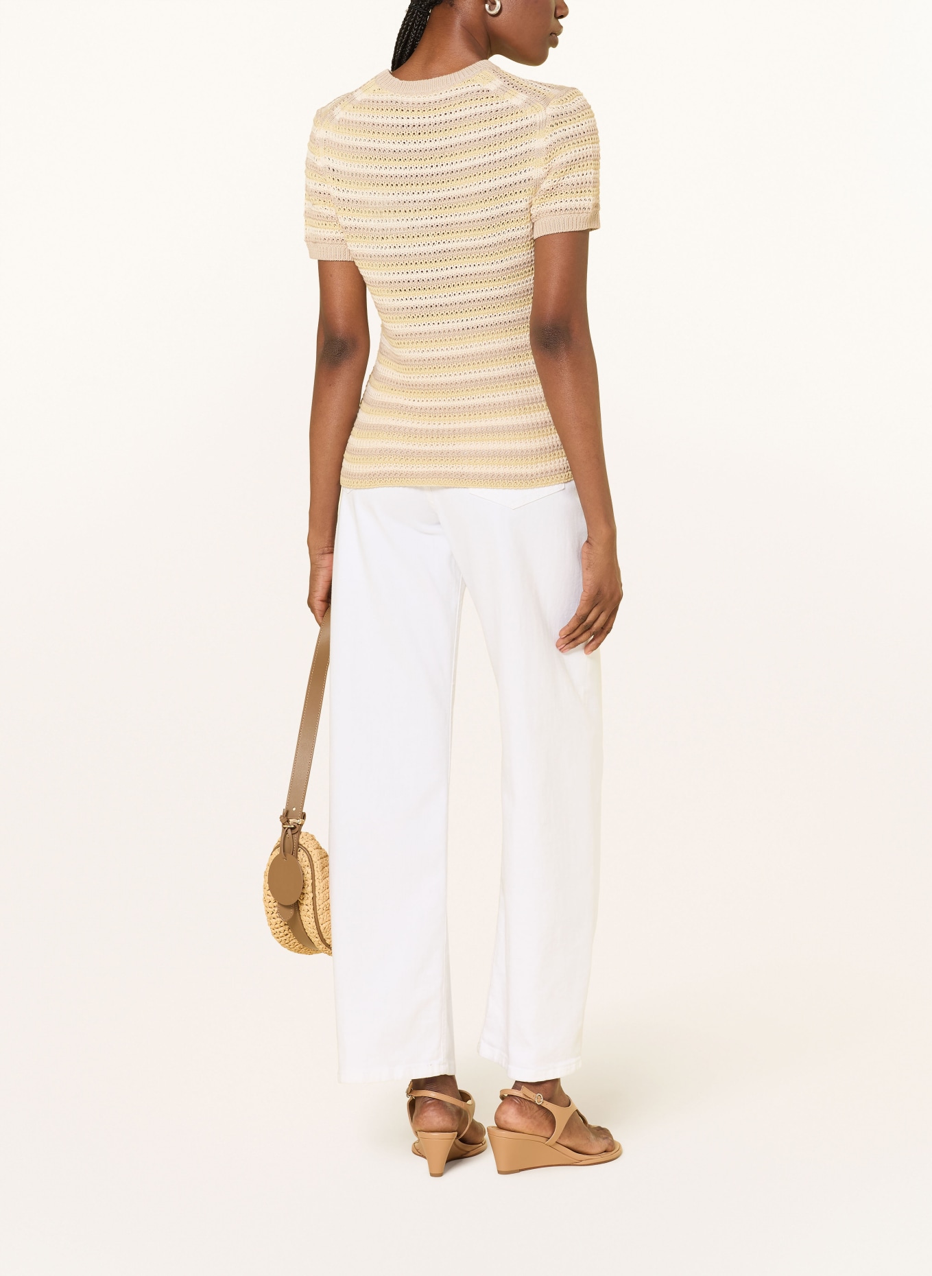 DRYKORN Strickshirt MOGLINI_2: CREME / TAUPE / HELLGRÜN