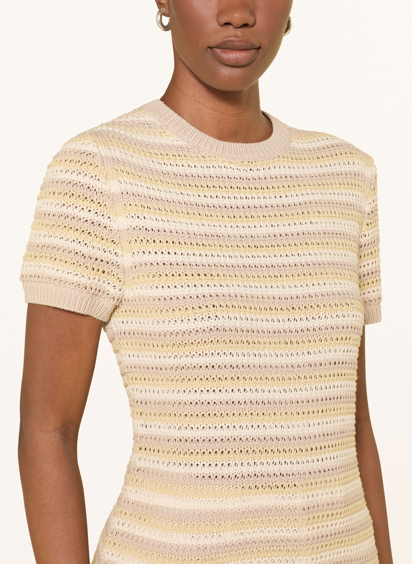 DRYKORN Strickshirt MOGLINI_2: CREME / TAUPE / HELLGRÜN