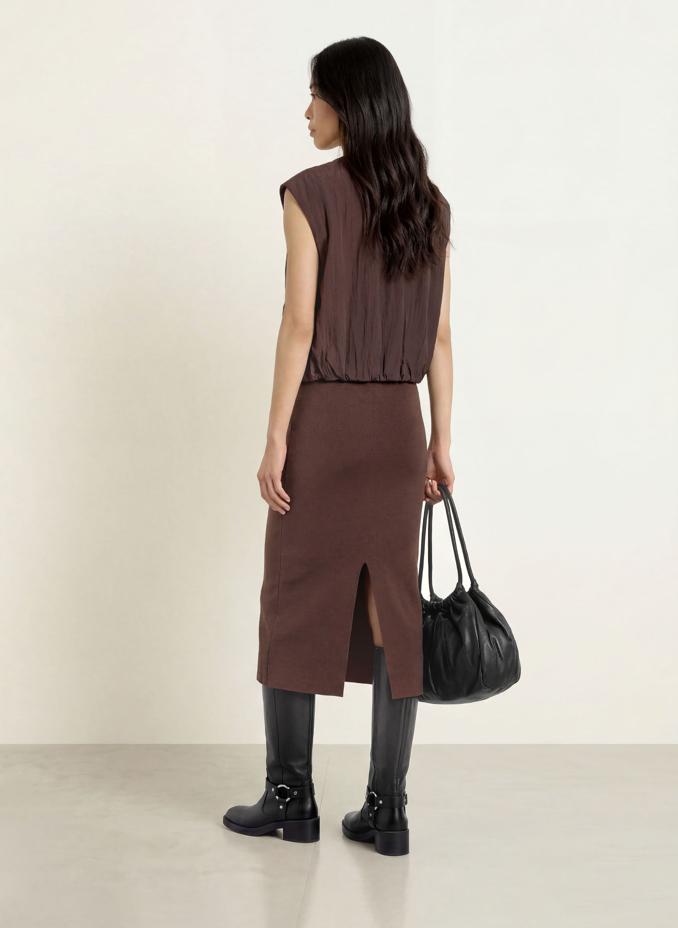 MSCH COPENHAGEN MSCHAGATHA Knit Skirt: DARK BROWN
