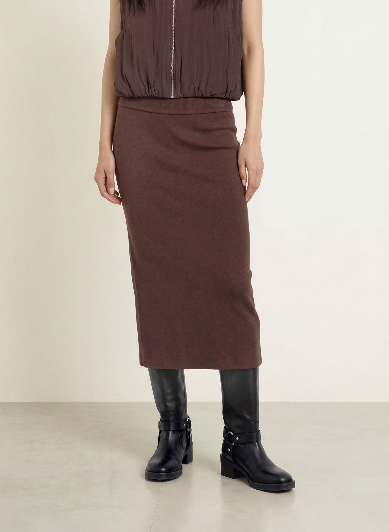 MSCH COPENHAGEN MSCHAGATHA Knit Skirt: DARK BROWN