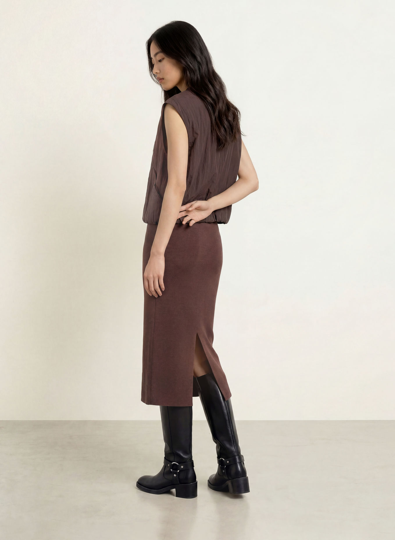 MSCH COPENHAGEN MSCHAGATHA Knit Skirt: DARK BROWN