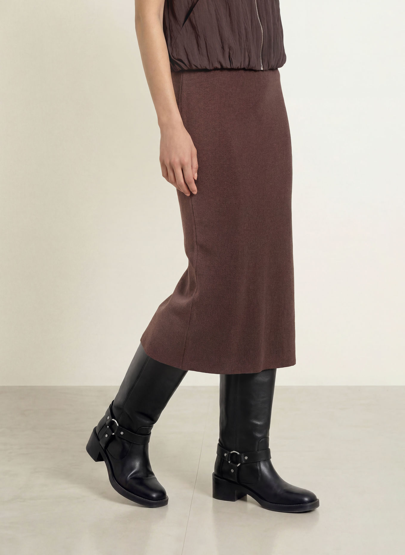 MSCH COPENHAGEN MSCHAGATHA Knit Skirt: DARK BROWN