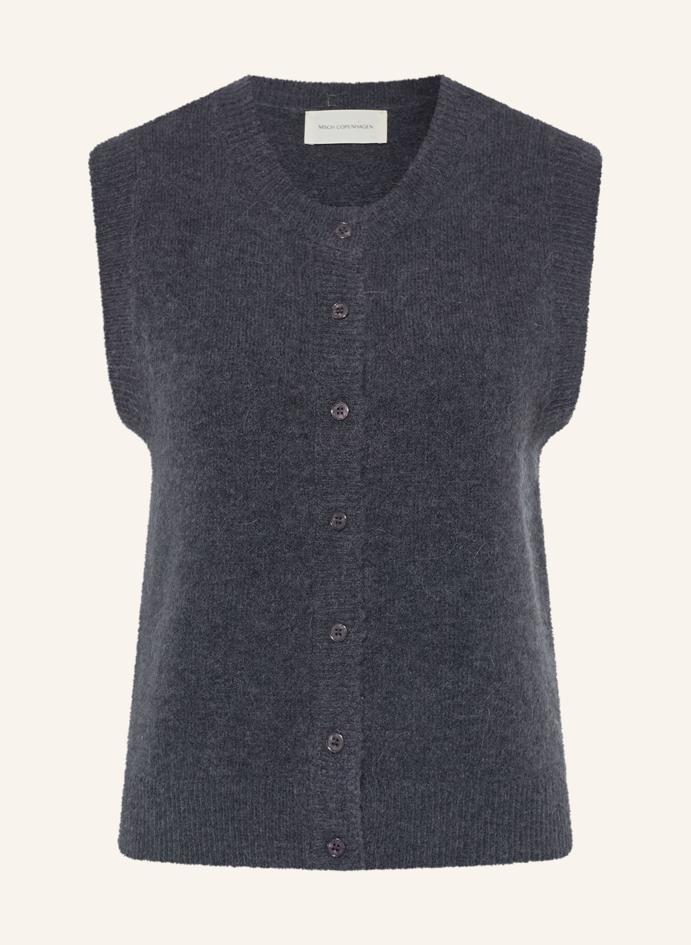 MSCH COPENHAGEN MSCHBONDIE Knit Vest: DARK GRAY