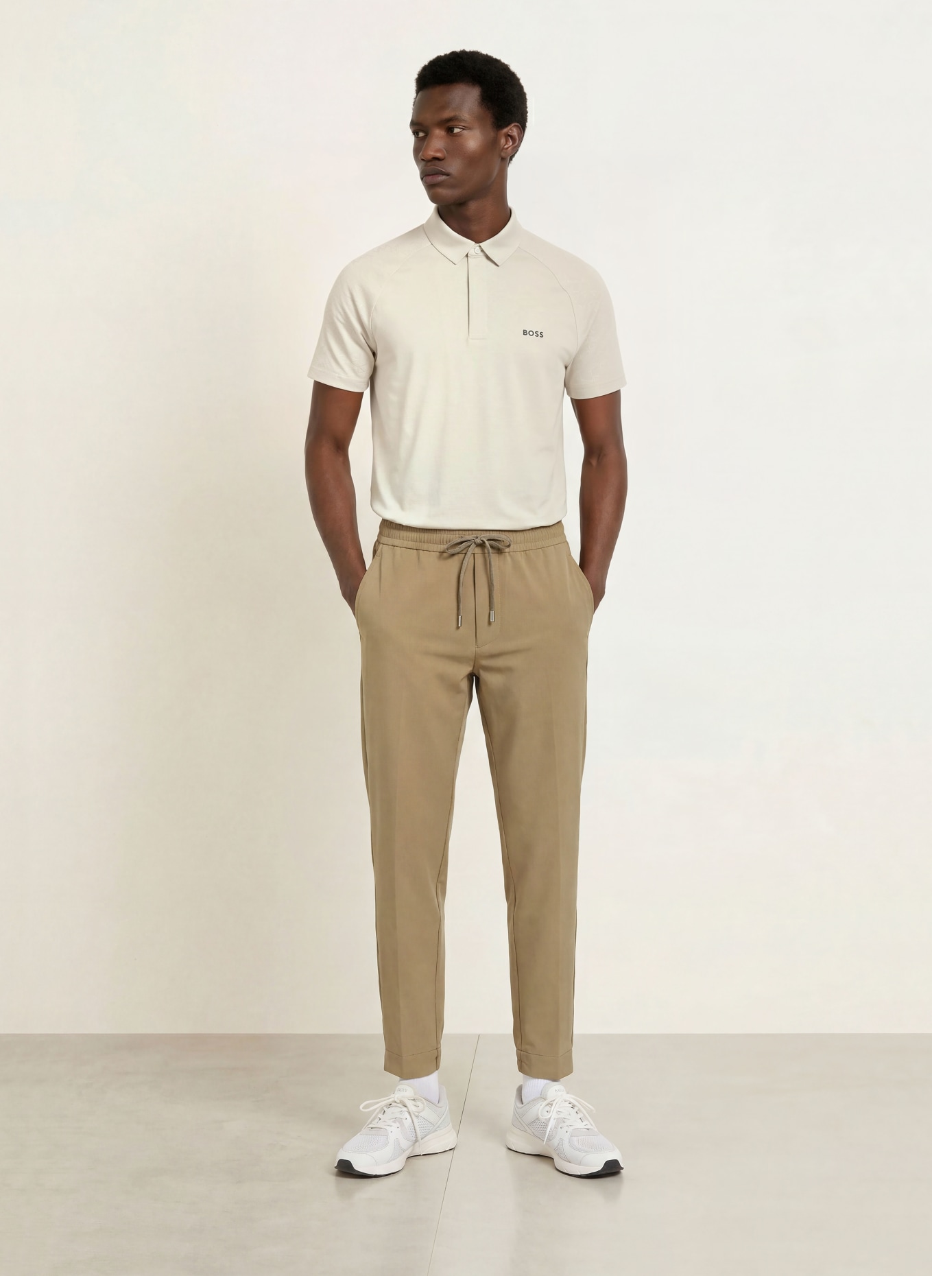 BOSS GOC Regular Fit Performance Polo Shirt: GRAY