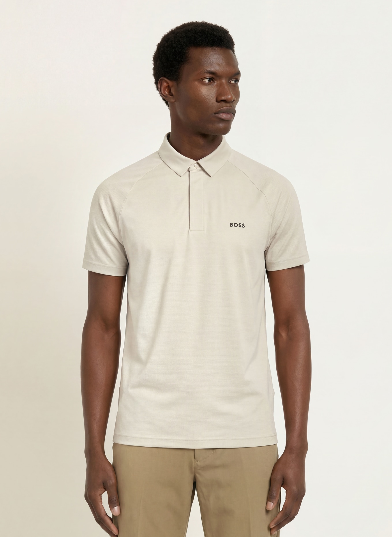 BOSS GOC Regular Fit Performance Polo Shirt: GRAY