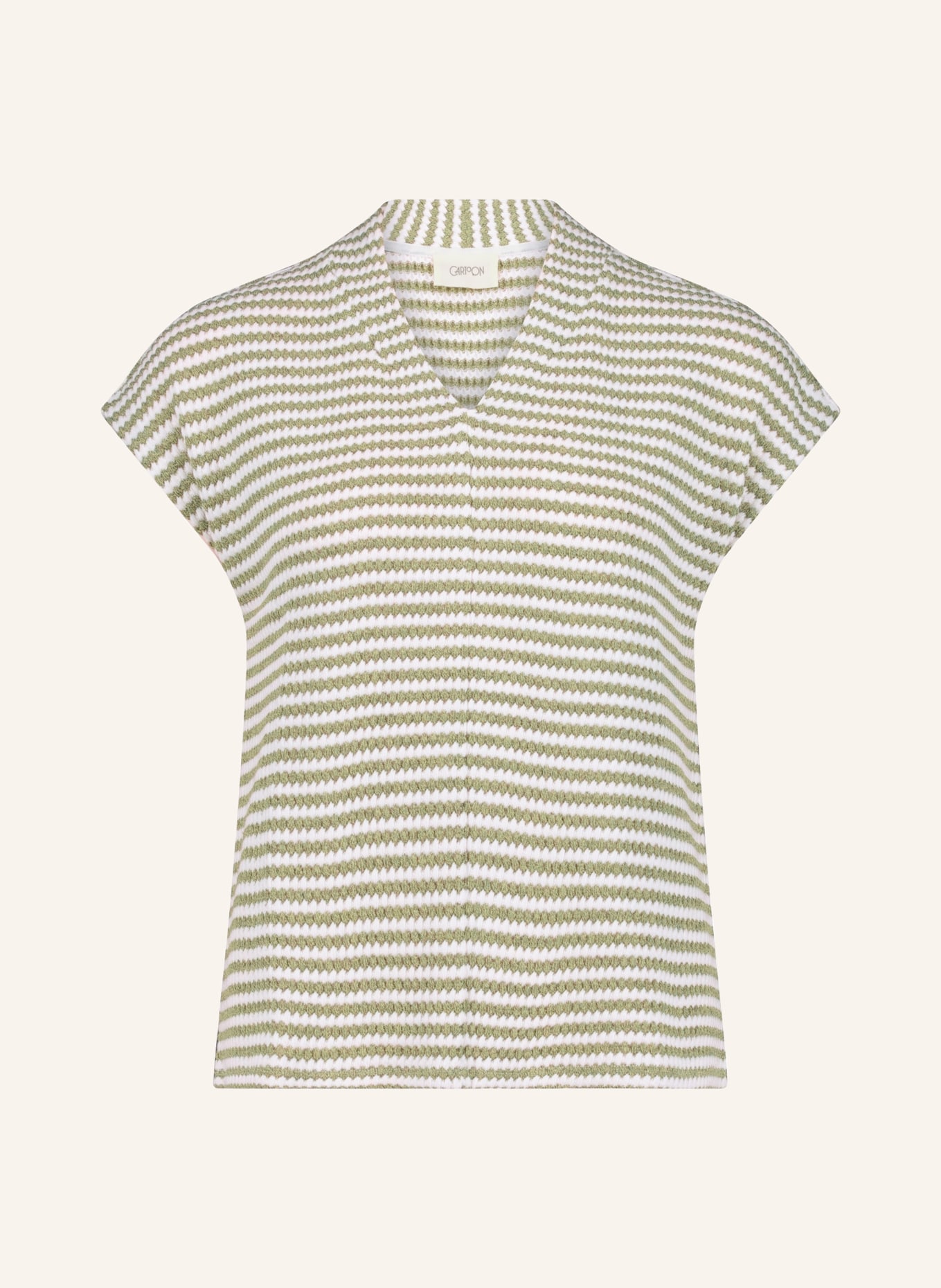 CARTOON Gebreid shirt: CRÈME / LICHTGROEN