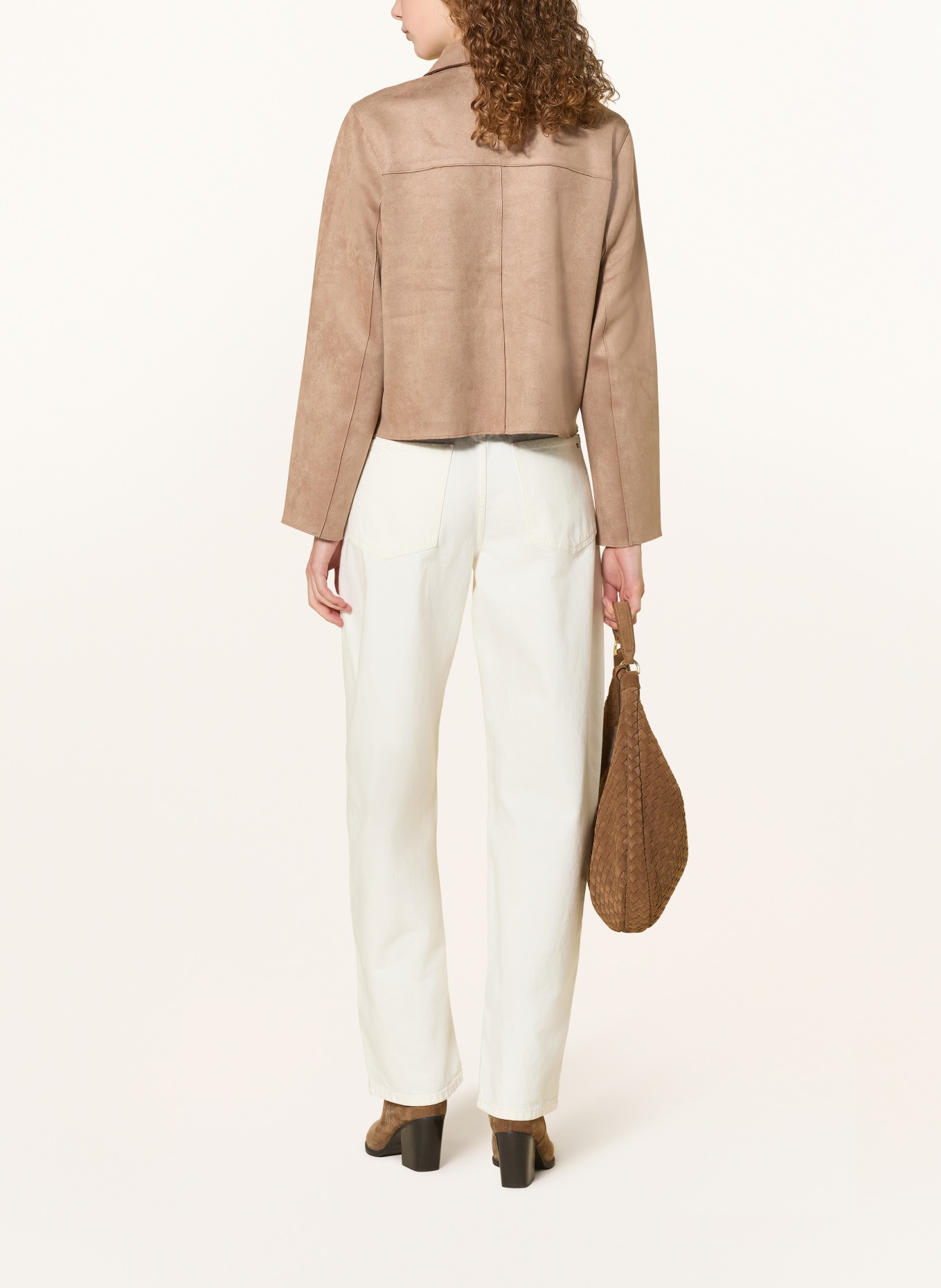 CARTOON Kastenjacke in Lederoptik: BEIGE