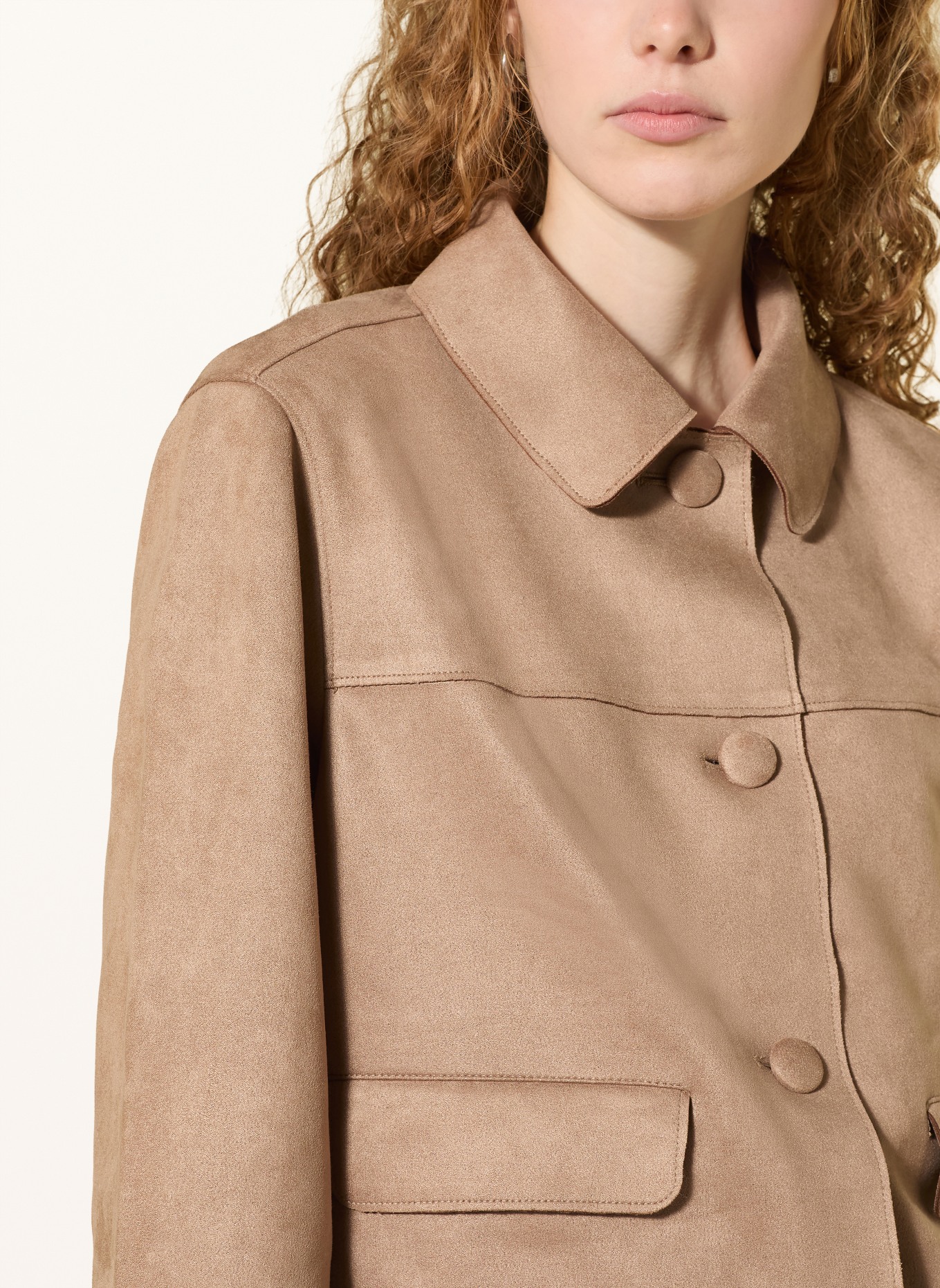 CARTOON Kastenjacke in Lederoptik: BEIGE