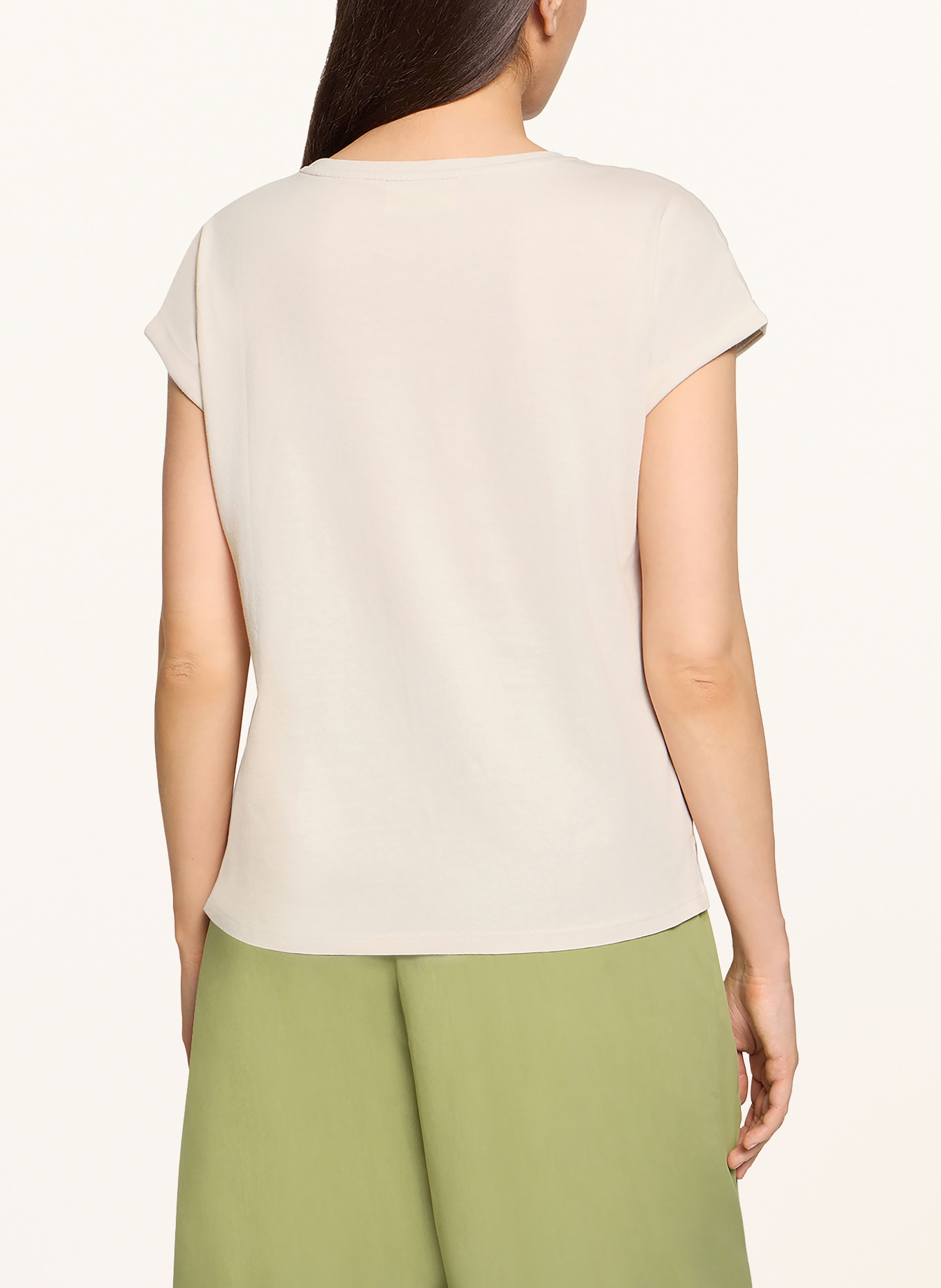 CARTOON T-shirt met pailletten: ECRU / ROSE CLAIR