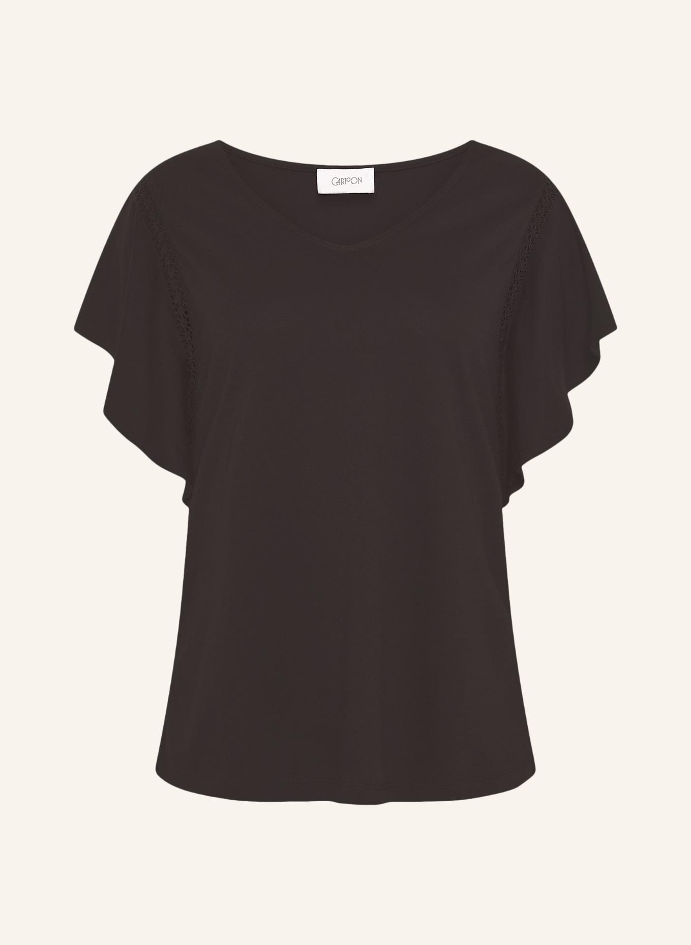 CARTOON T-shirt met volants: MARRON FONCÉ