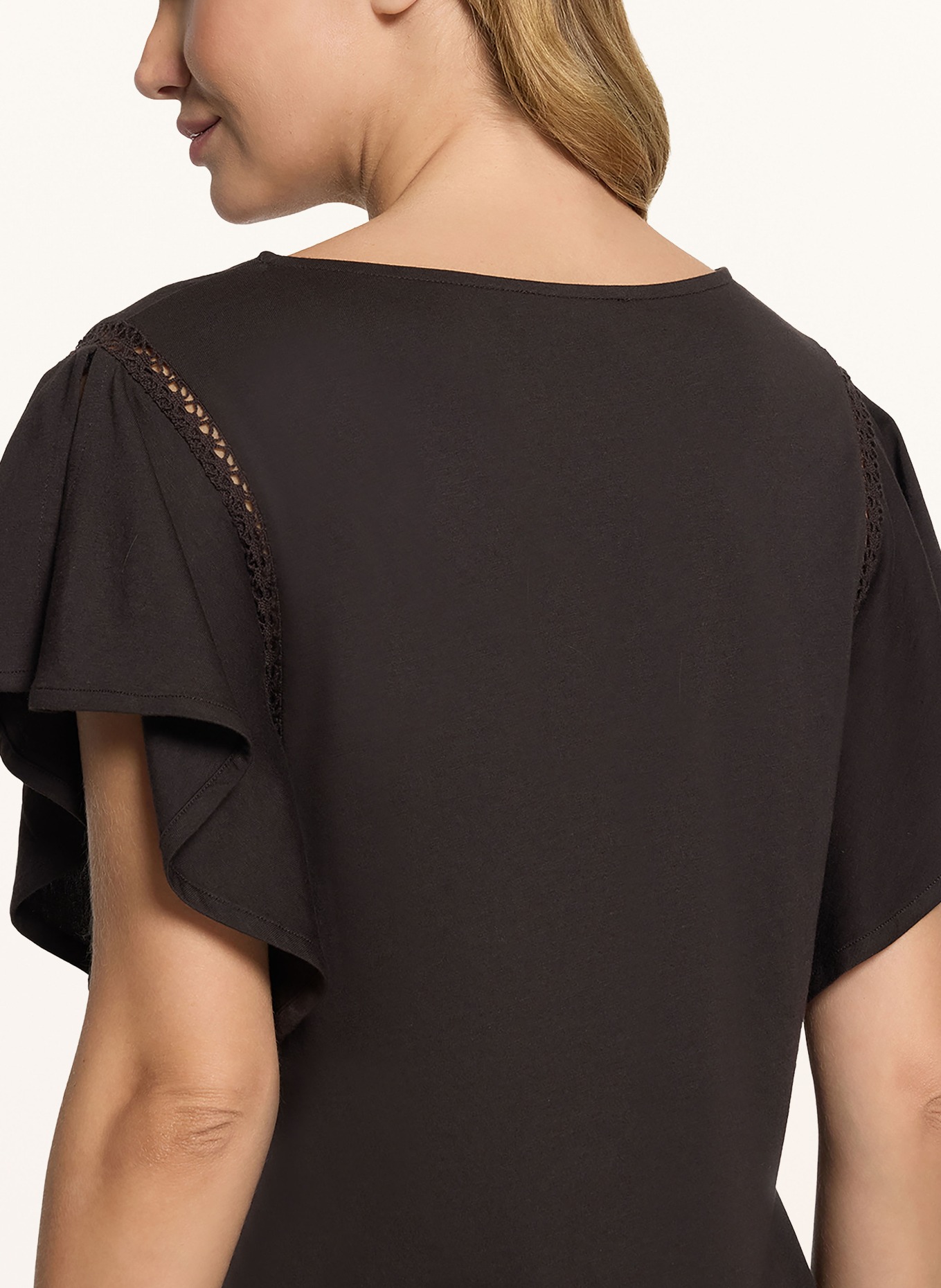 CARTOON T-shirt met volants: MARRON FONCÉ