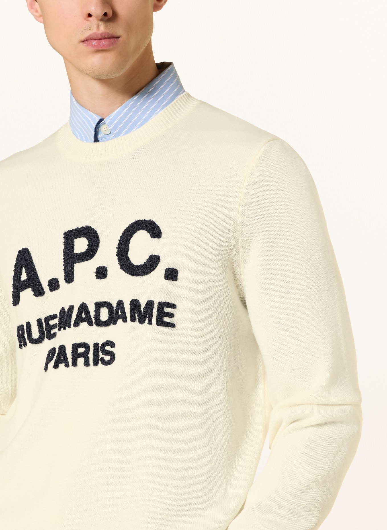 A.P.C. MAURICE Sweater: ECRU / BLACK