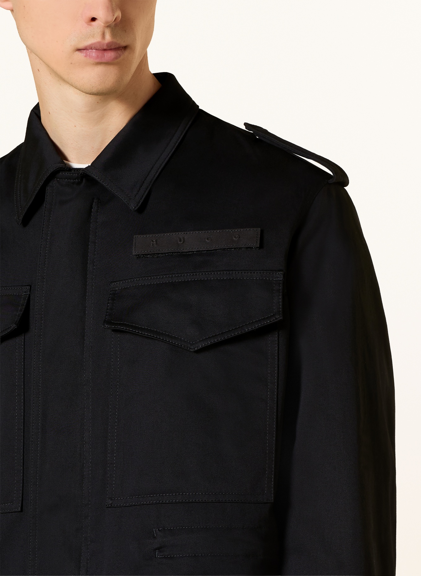 HUGO Overjacket BERKOS: SCHWARZ