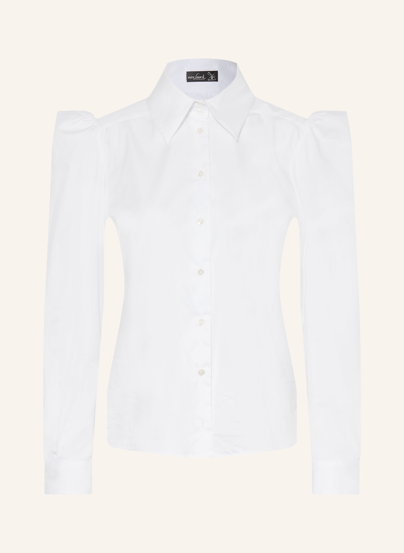 van Laack Hemdbluse VL-LIVIA-XX mit abnehmbarer Schluppe: WEISS