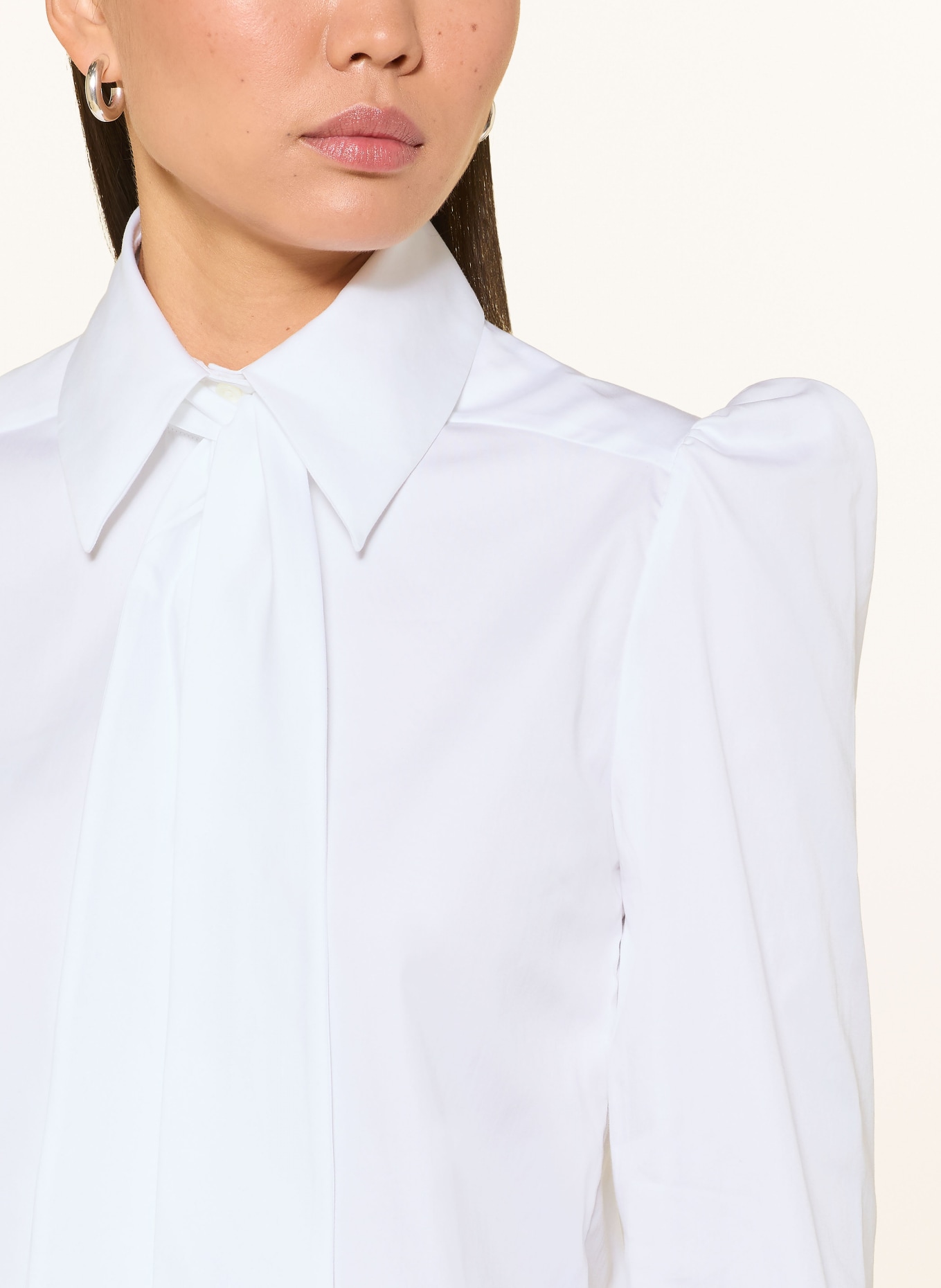 van Laack Hemdbluse VL-LIVIA-XX mit abnehmbarer Schluppe: WEISS