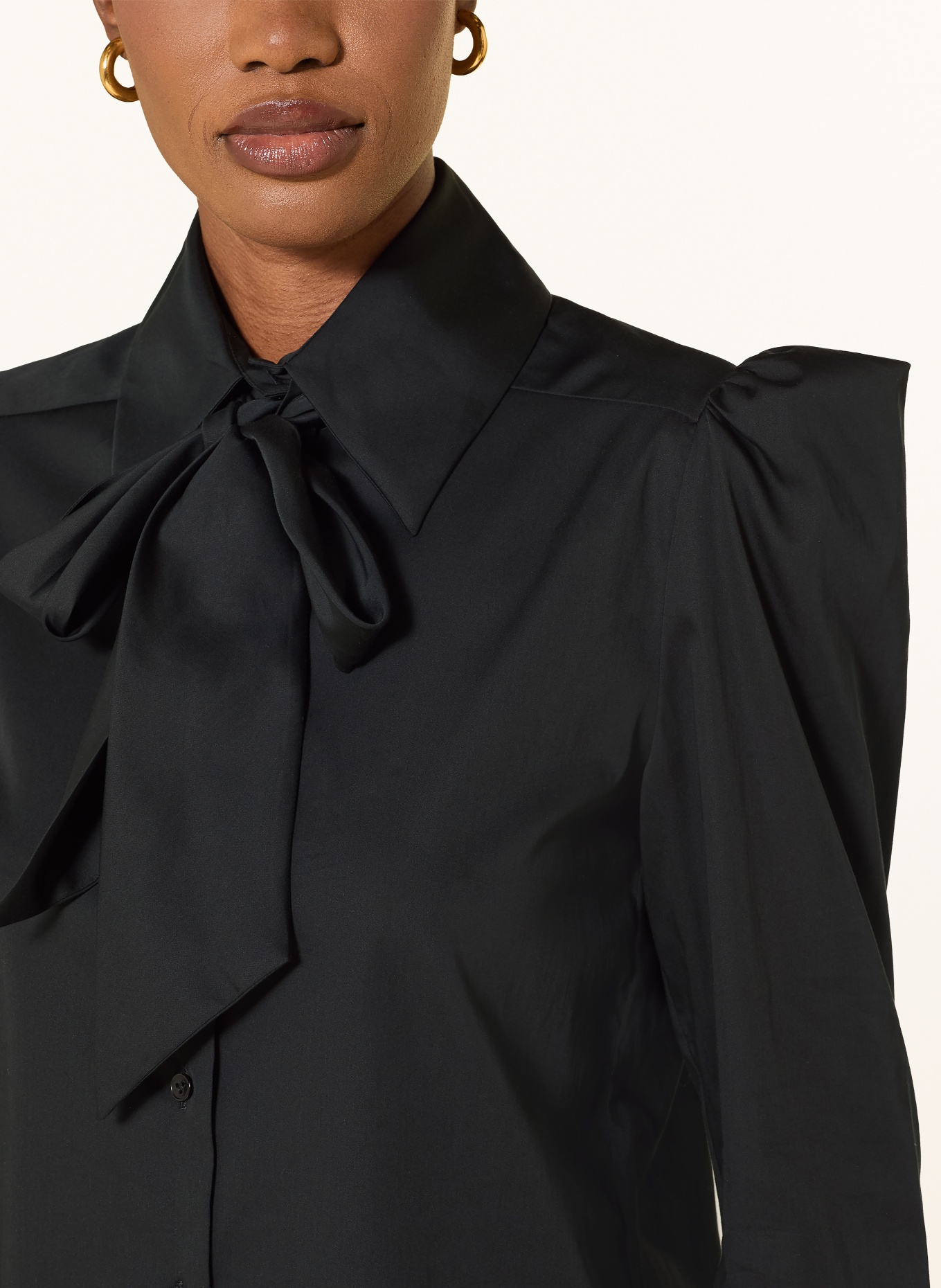 van Laack Hemdbluse VL-LIVIA-XX mit abnehmbarer Schluppe: SCHWARZ