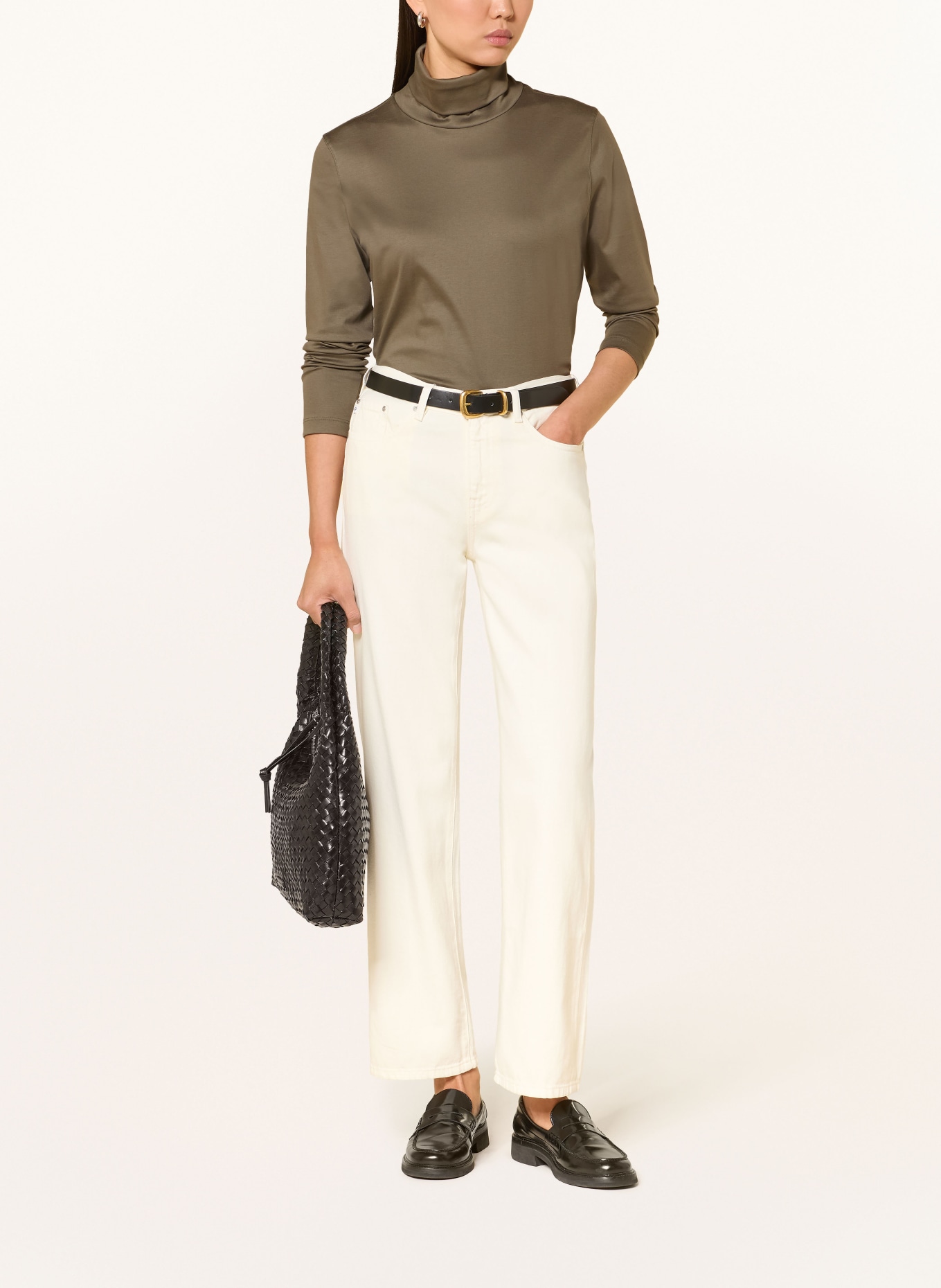 van Laack Turtleneck top VL-MELISSA-XX: KHAKI
