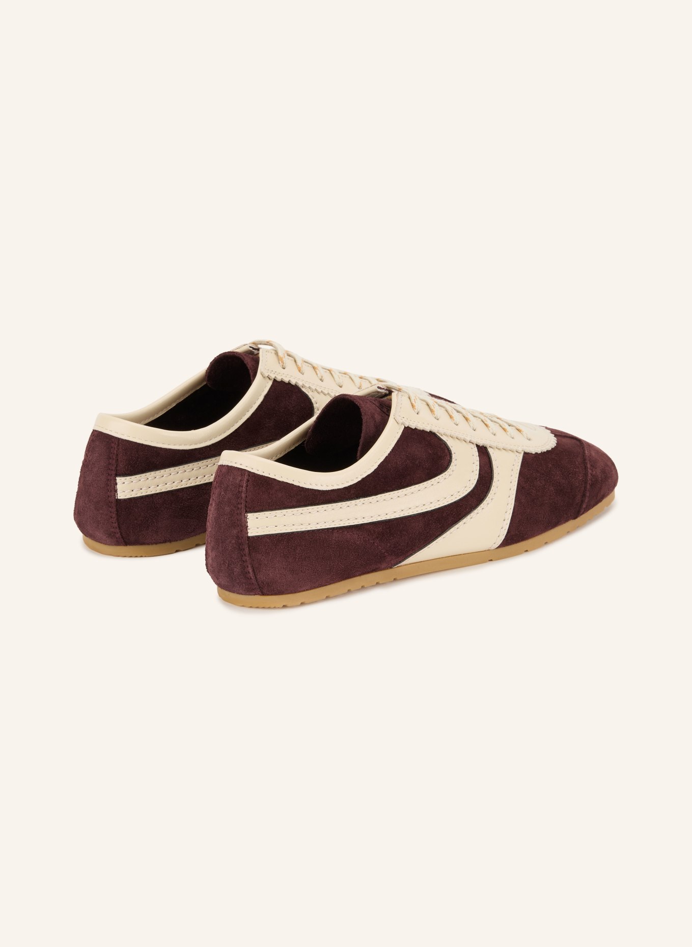 DRIES VAN NOTEN sneaker: DARK RED / CREAM