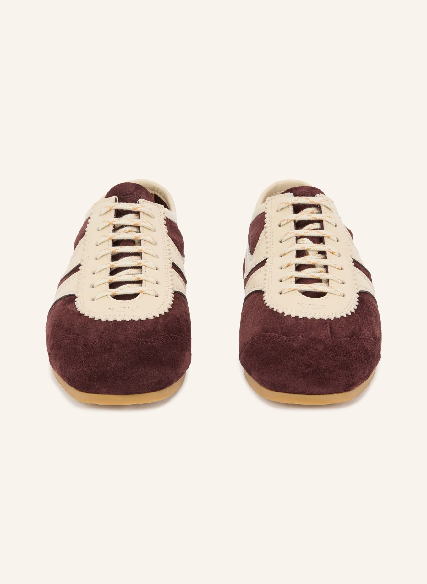 DRIES VAN NOTEN sneaker: DARK RED / CREAM