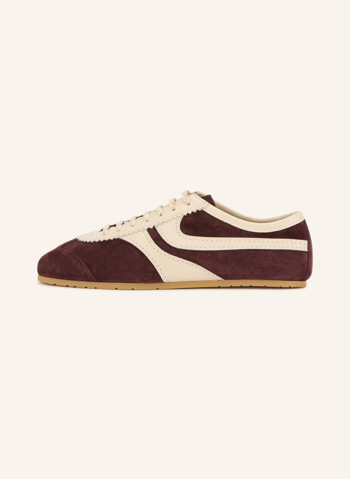 DRIES VAN NOTEN sneaker: DARK RED / CREAM