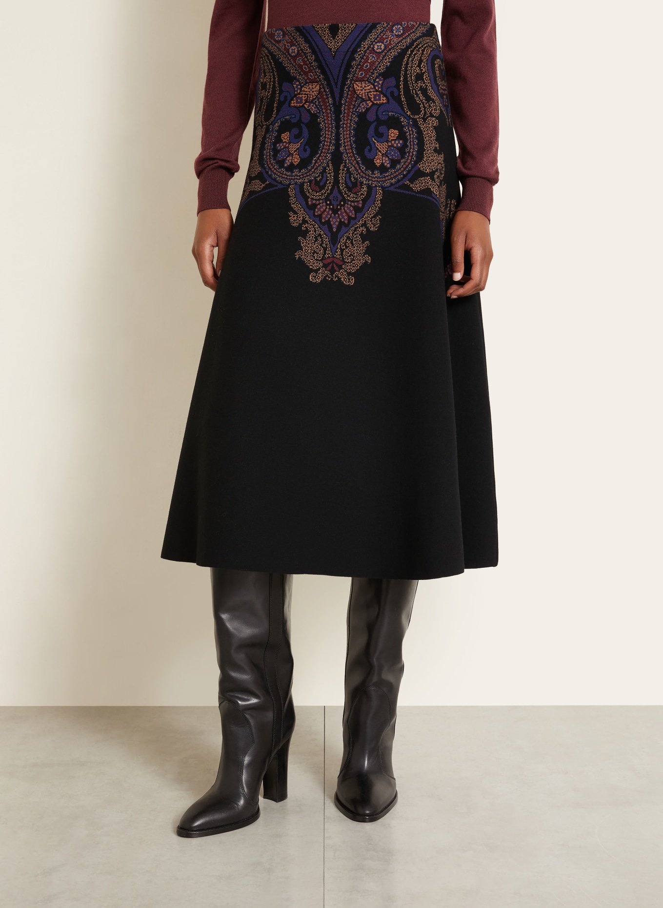 ETRO Gebreide rok: ZWART / BEIGE / DONKERBLAUW