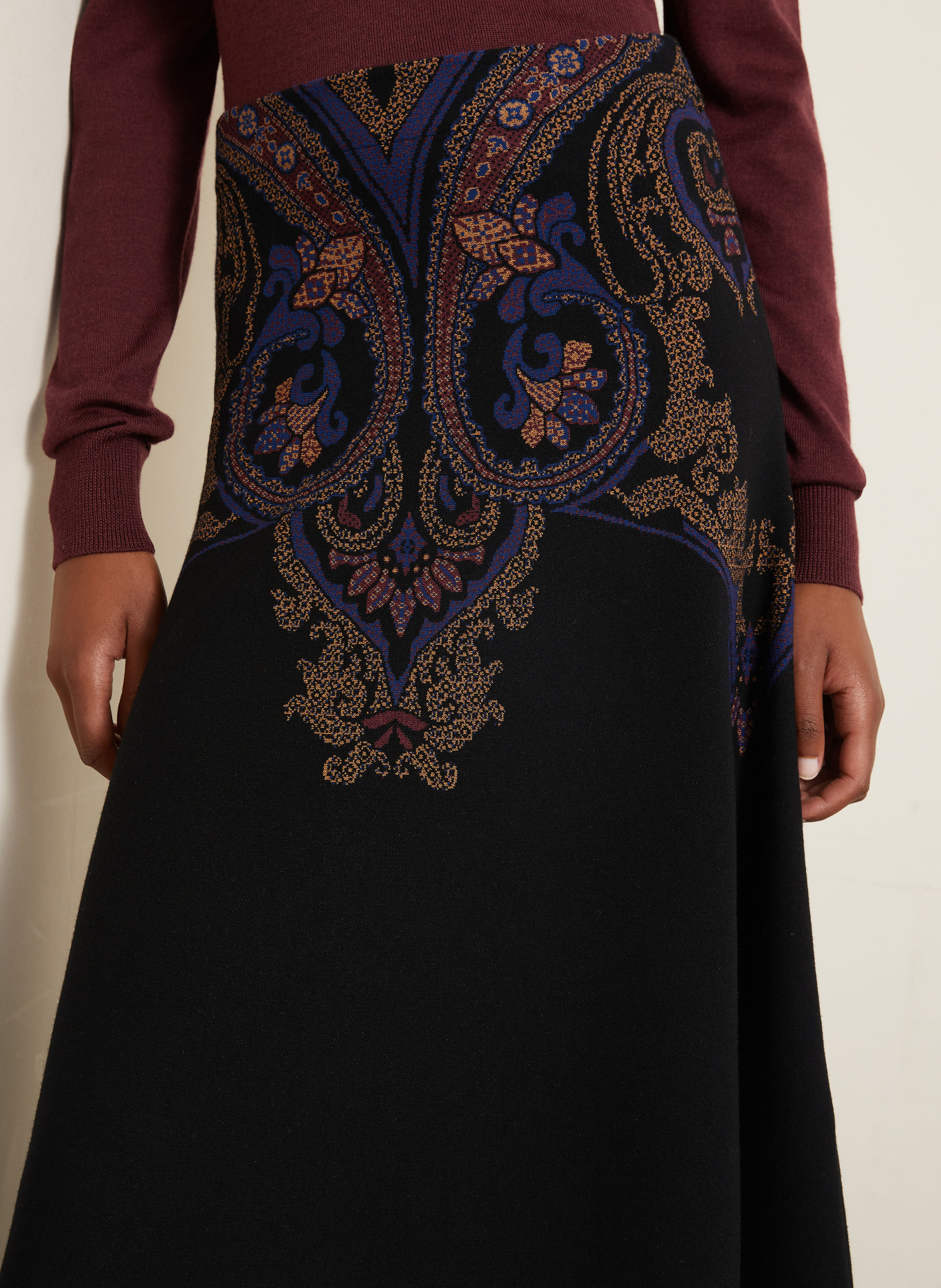 ETRO Gebreide rok: ZWART / BEIGE / DONKERBLAUW