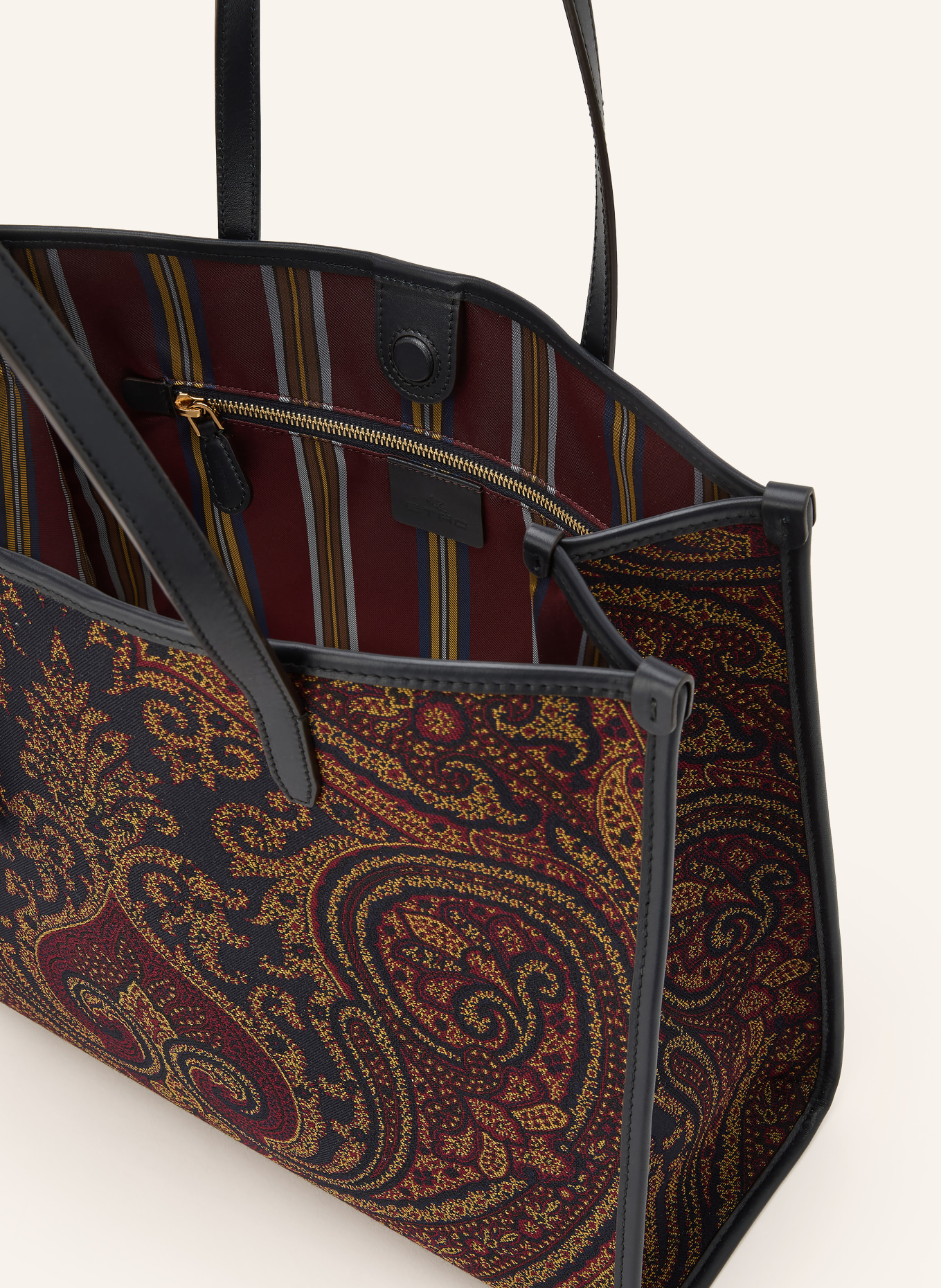 ETRO Shopper: SCHWARZ / DUNKELROT / GELB