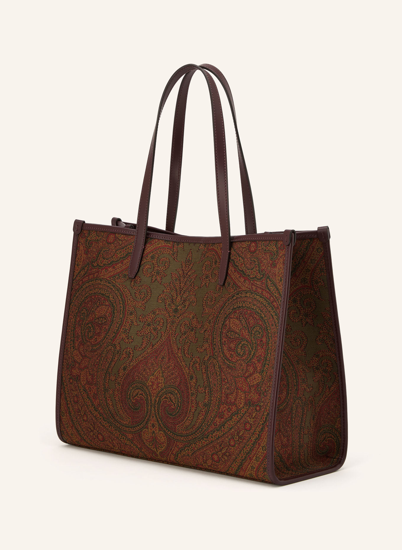 ETRO Shopper: OLIV / DUNKELBRAUN / DUNKELROT