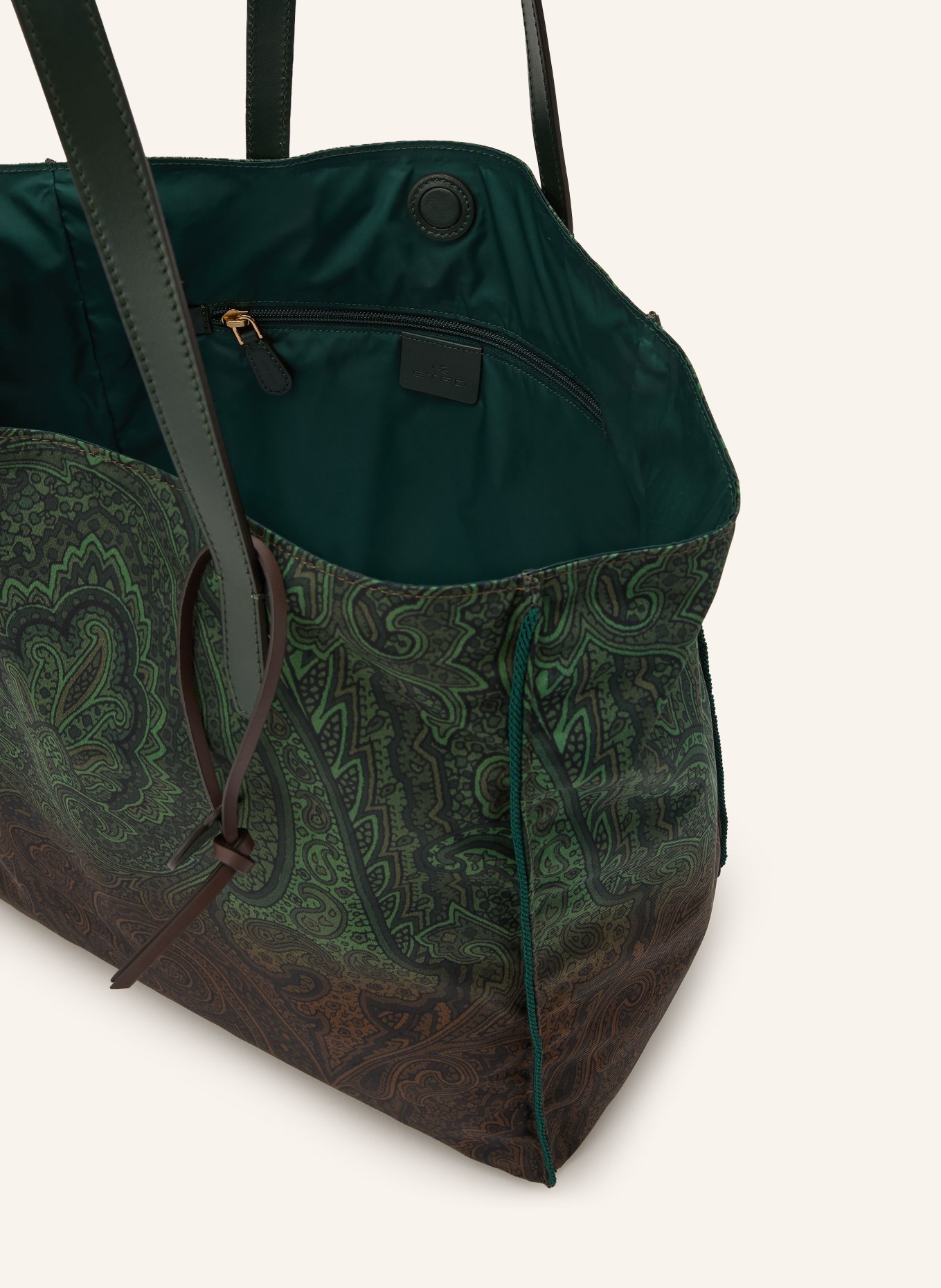 ETRO Shopper: GRÜN / BRAUN / DUNKELGRÜN