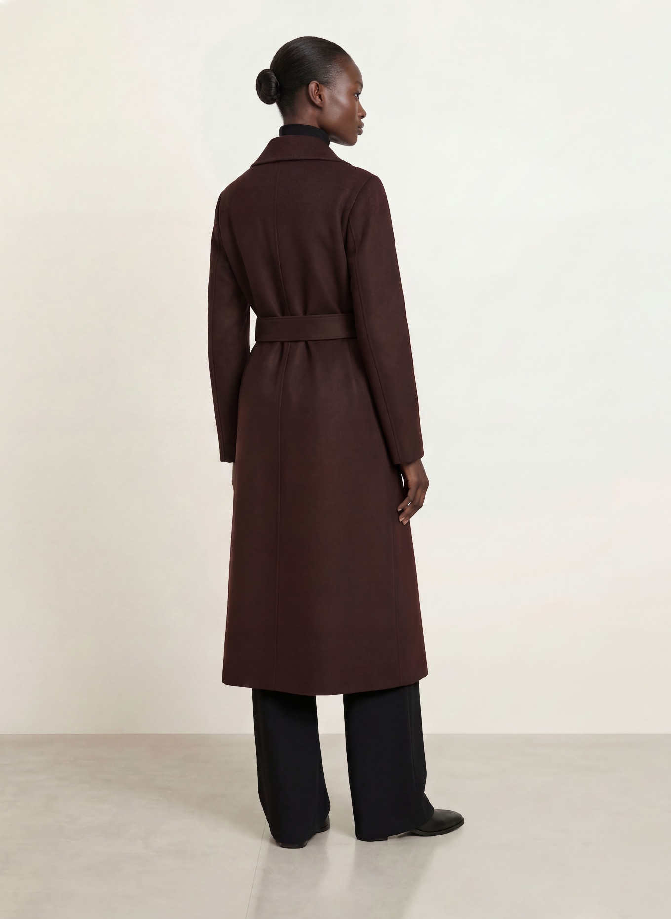 HARRIS WHARF LONDON Wool coat: DARK BROWN