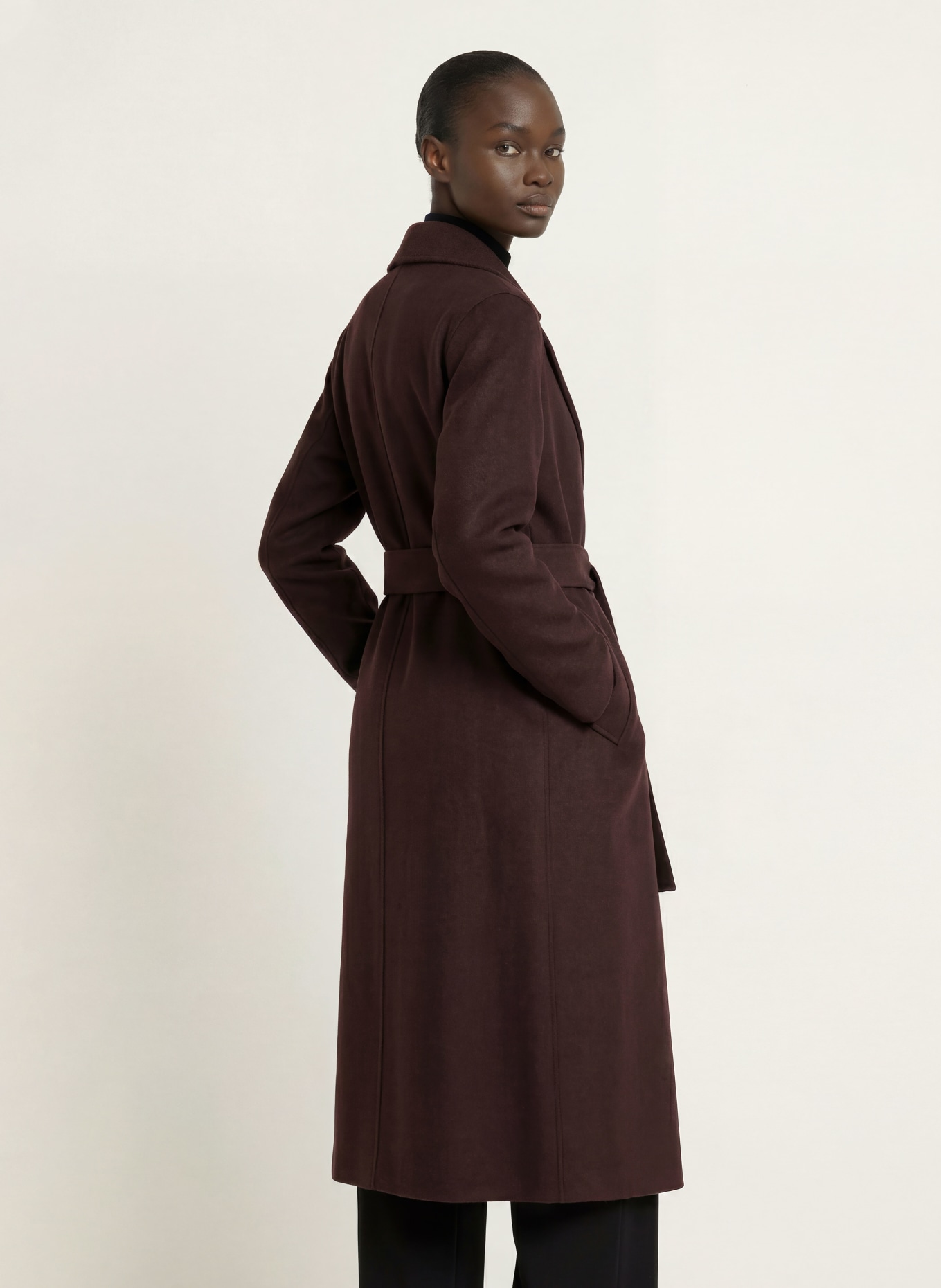 HARRIS WHARF LONDON Wool coat: DARK BROWN
