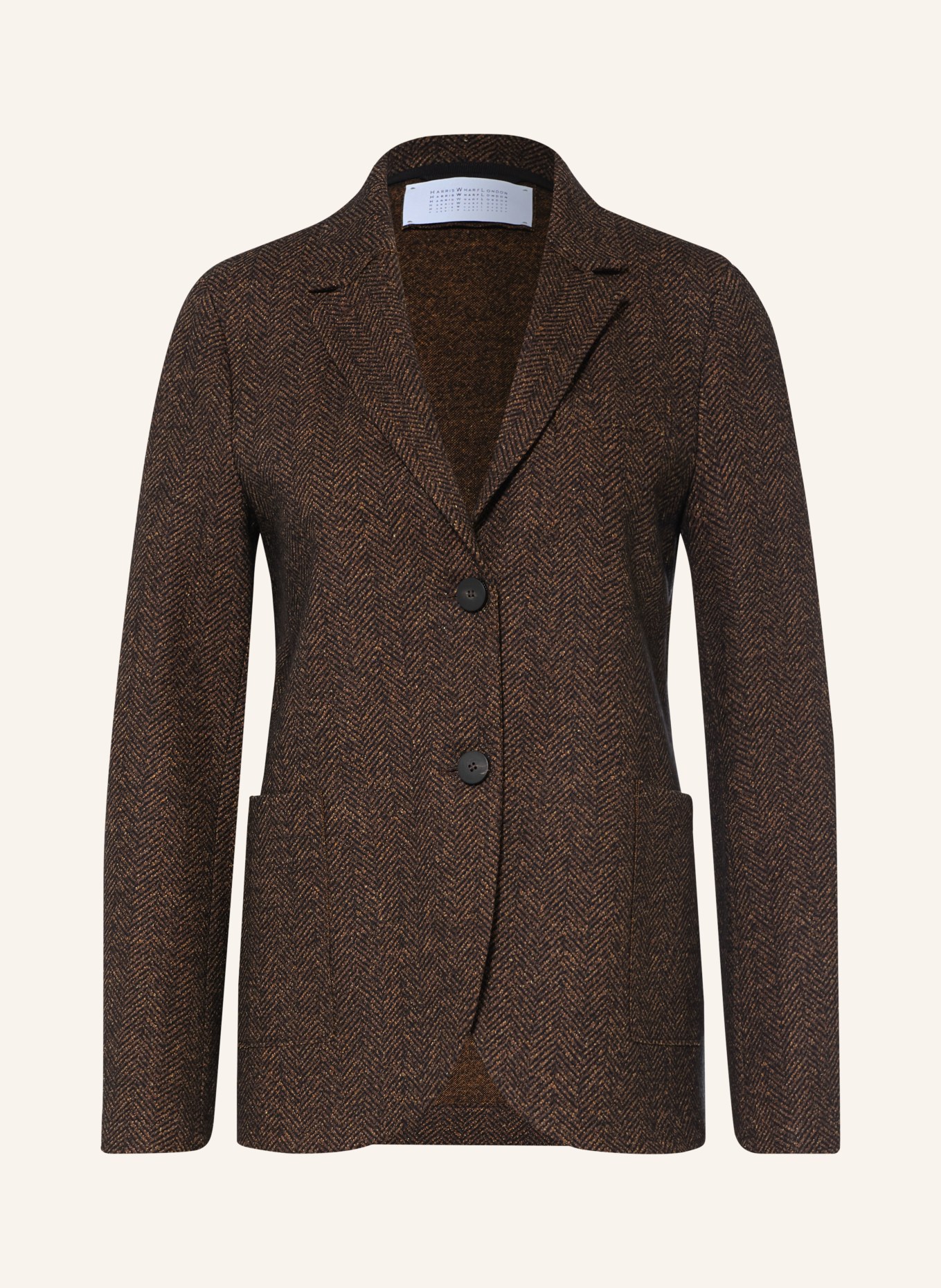 HARRIS WHARF LONDON Blazer mit Seide: DUNKELBRAUN / ORANGE / SCHWARZ