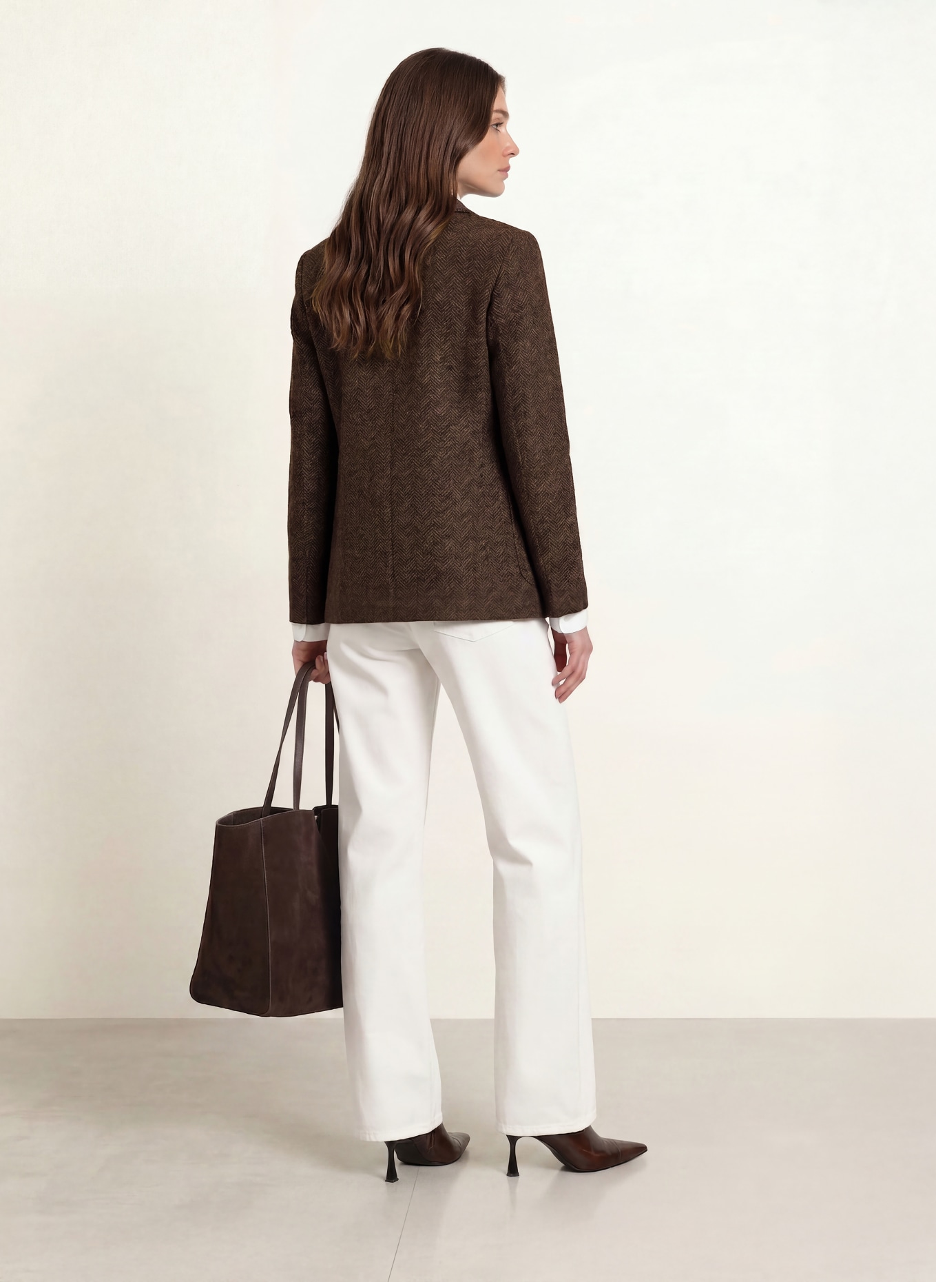 HARRIS WHARF LONDON Blazer mit Seide: DUNKELBRAUN / ORANGE / SCHWARZ