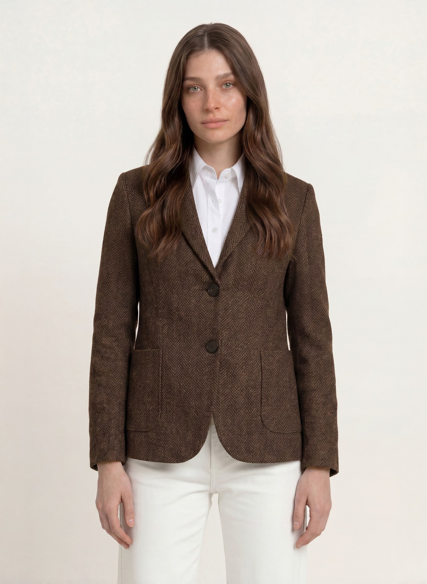 HARRIS WHARF LONDON Blazer mit Seide: DUNKELBRAUN / ORANGE / SCHWARZ
