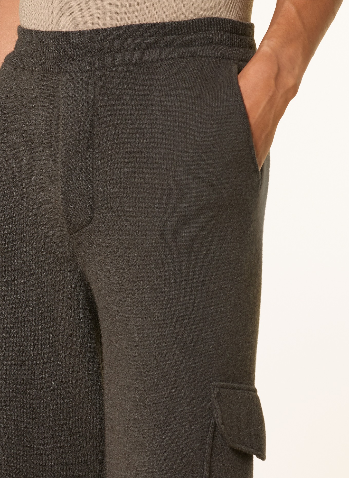LISA YANG Gebreide broek EERO Relaxed Fit van kasjmier: MARRON FONCÉ